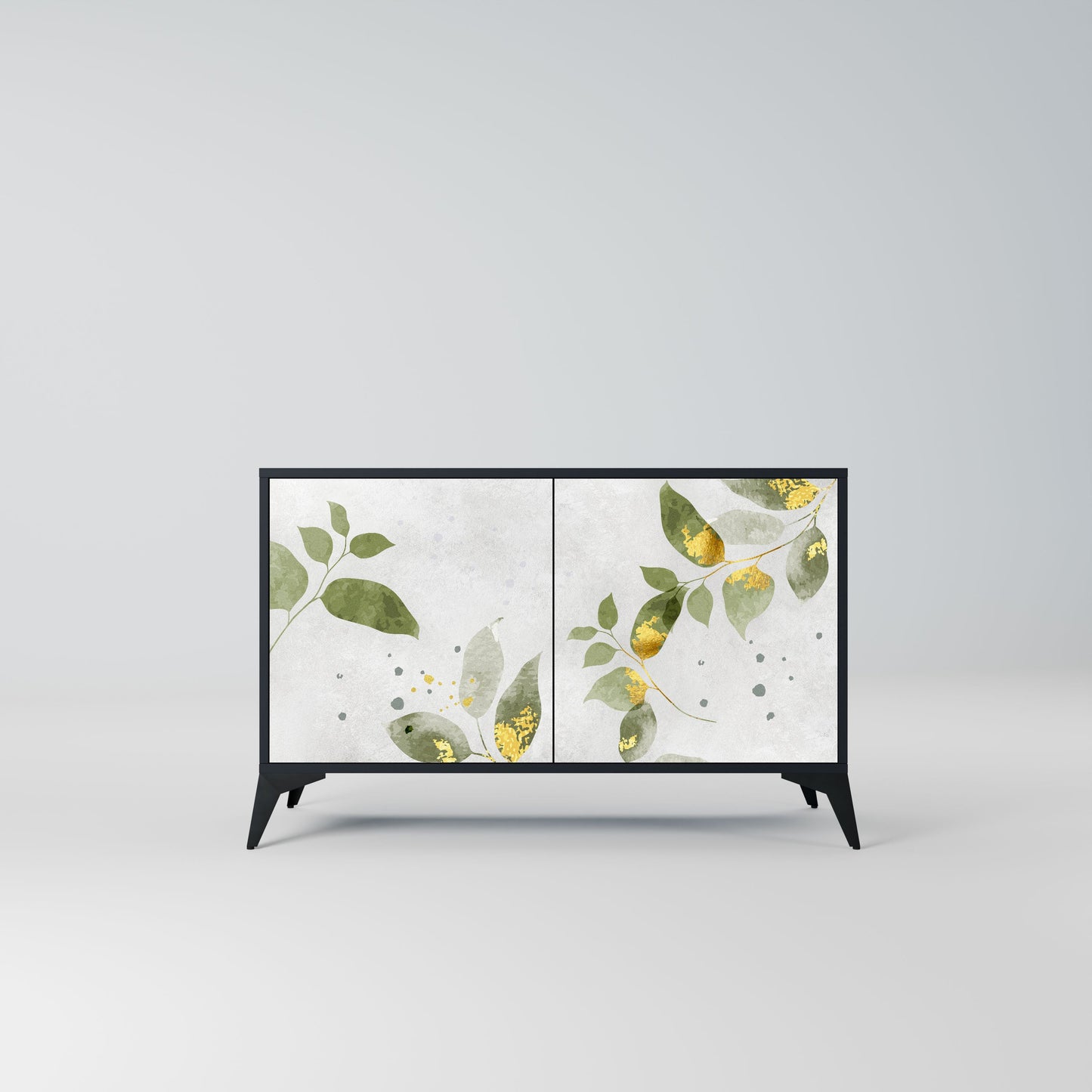 Credenza ELEGANT BOTANICS a 2 ante in finitura nera