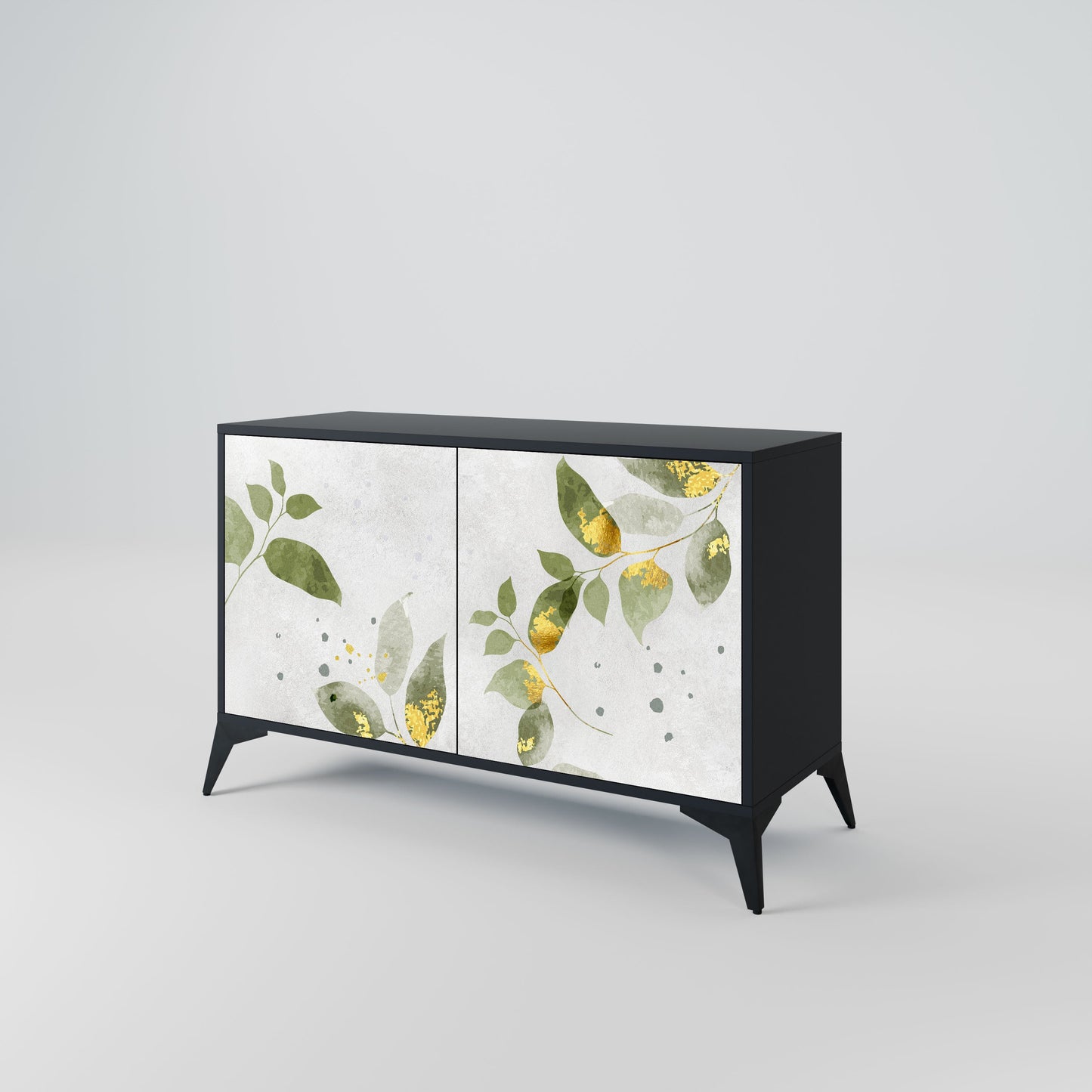 Credenza ELEGANT BOTANICS a 2 ante in finitura nera