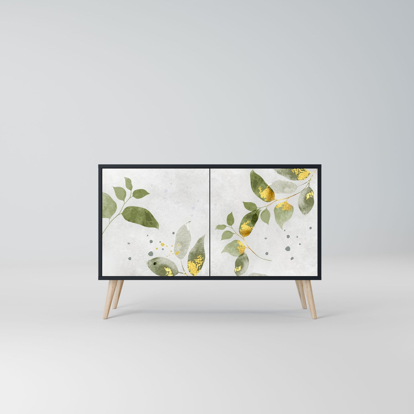 Credenza ELEGANT BOTANICS a 2 ante in finitura nera