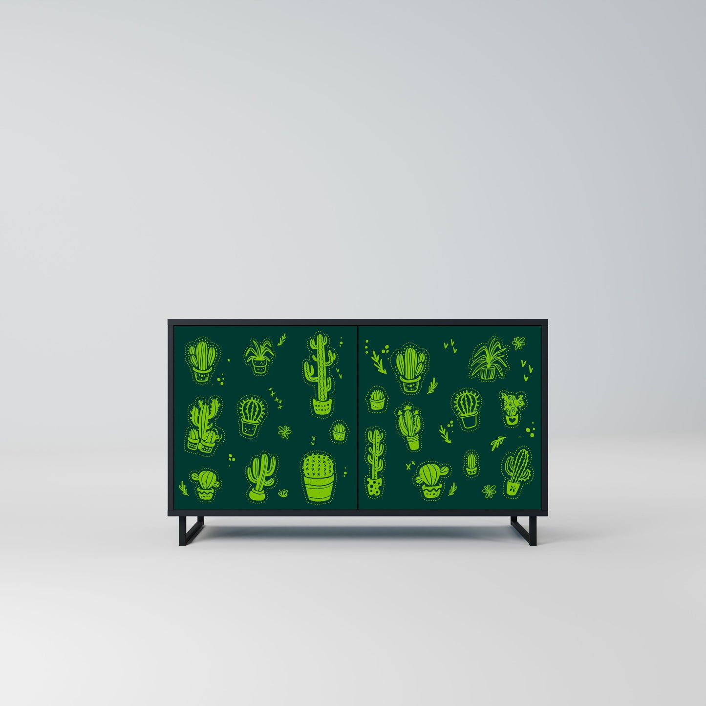 Credenza DESERT GREEN a 2 ante in finitura nera