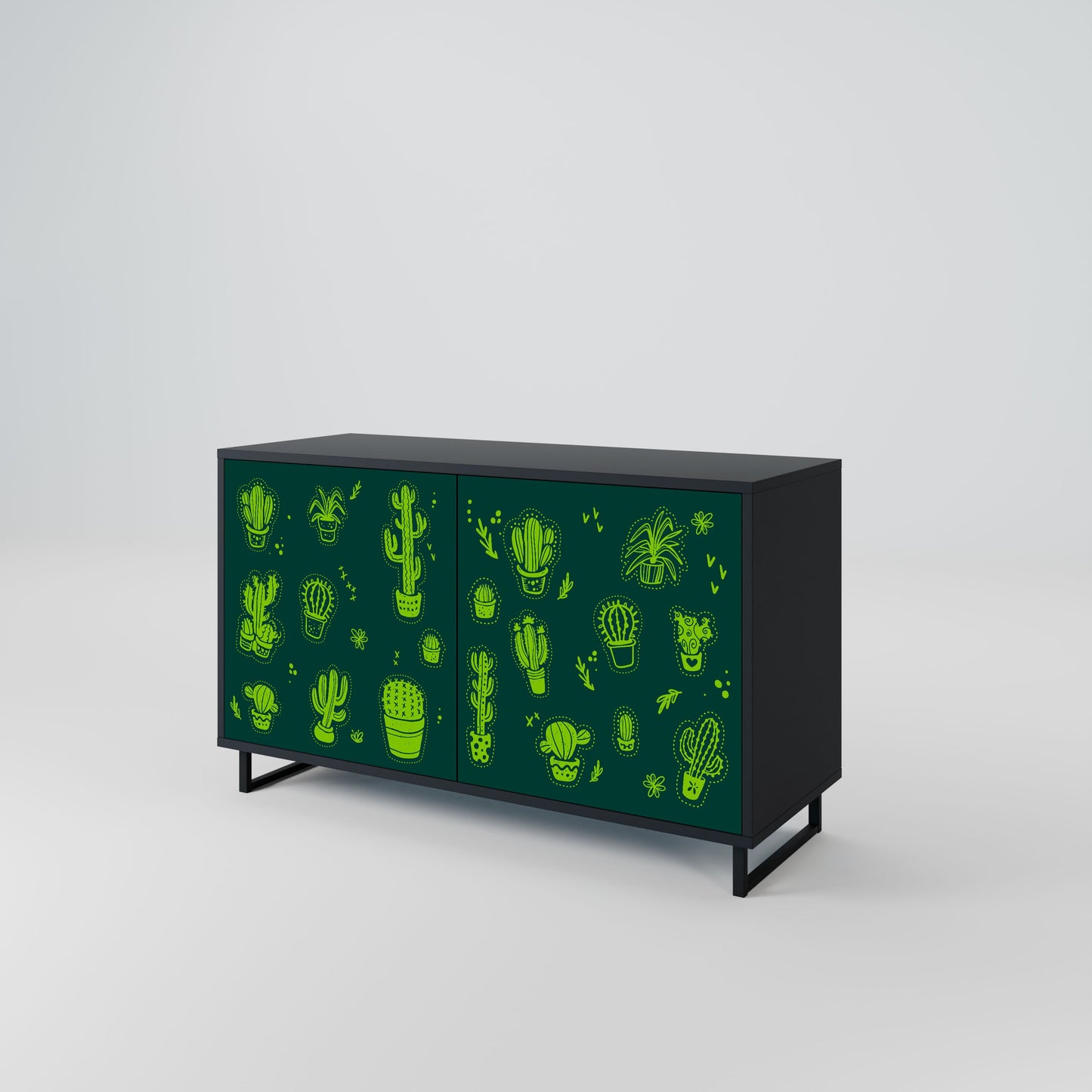 Credenza DESERT GREEN a 2 ante in finitura nera