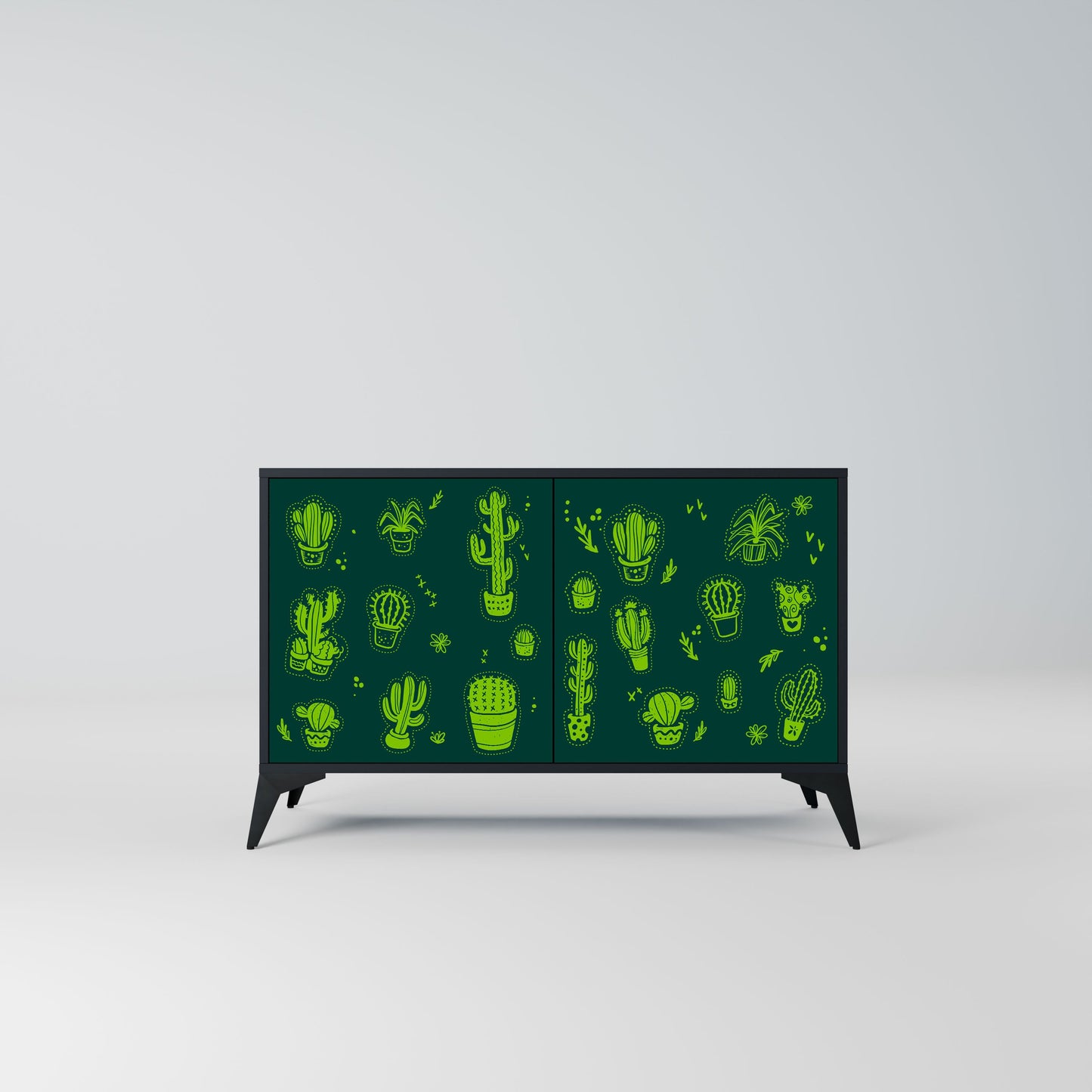 Credenza DESERT GREEN a 2 ante in finitura nera