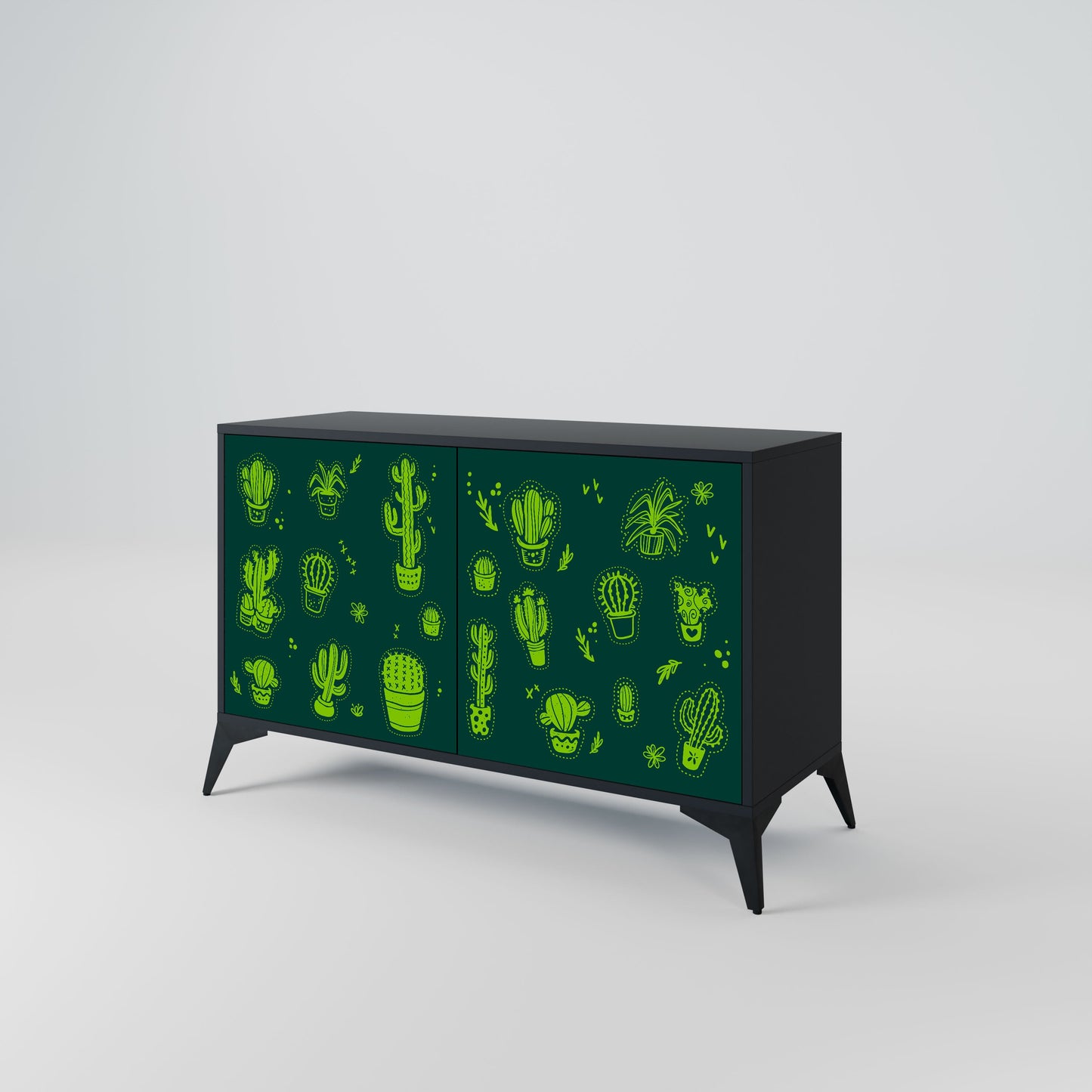 Credenza DESERT GREEN a 2 ante in finitura nera