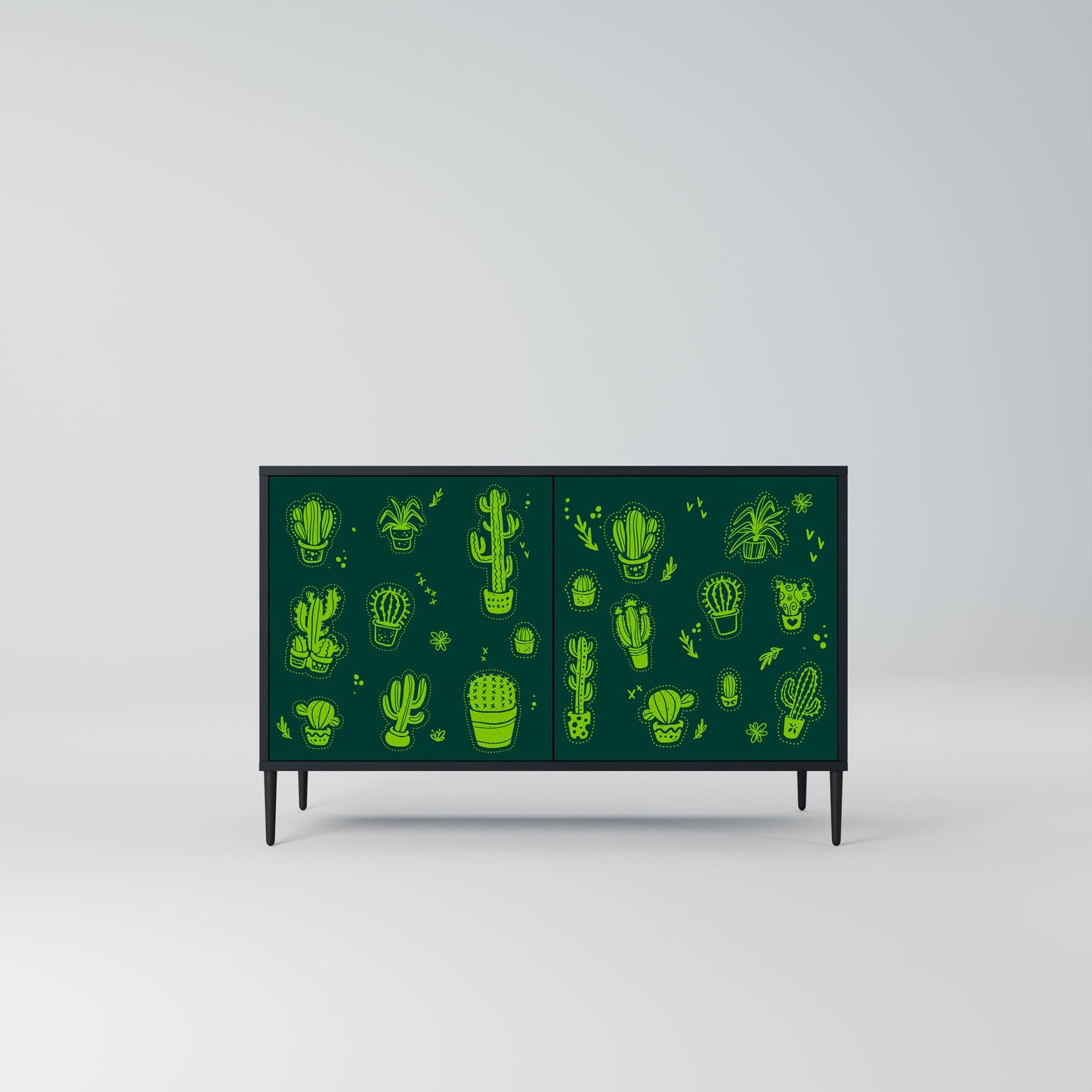 Credenza DESERT GREEN a 2 ante in finitura nera