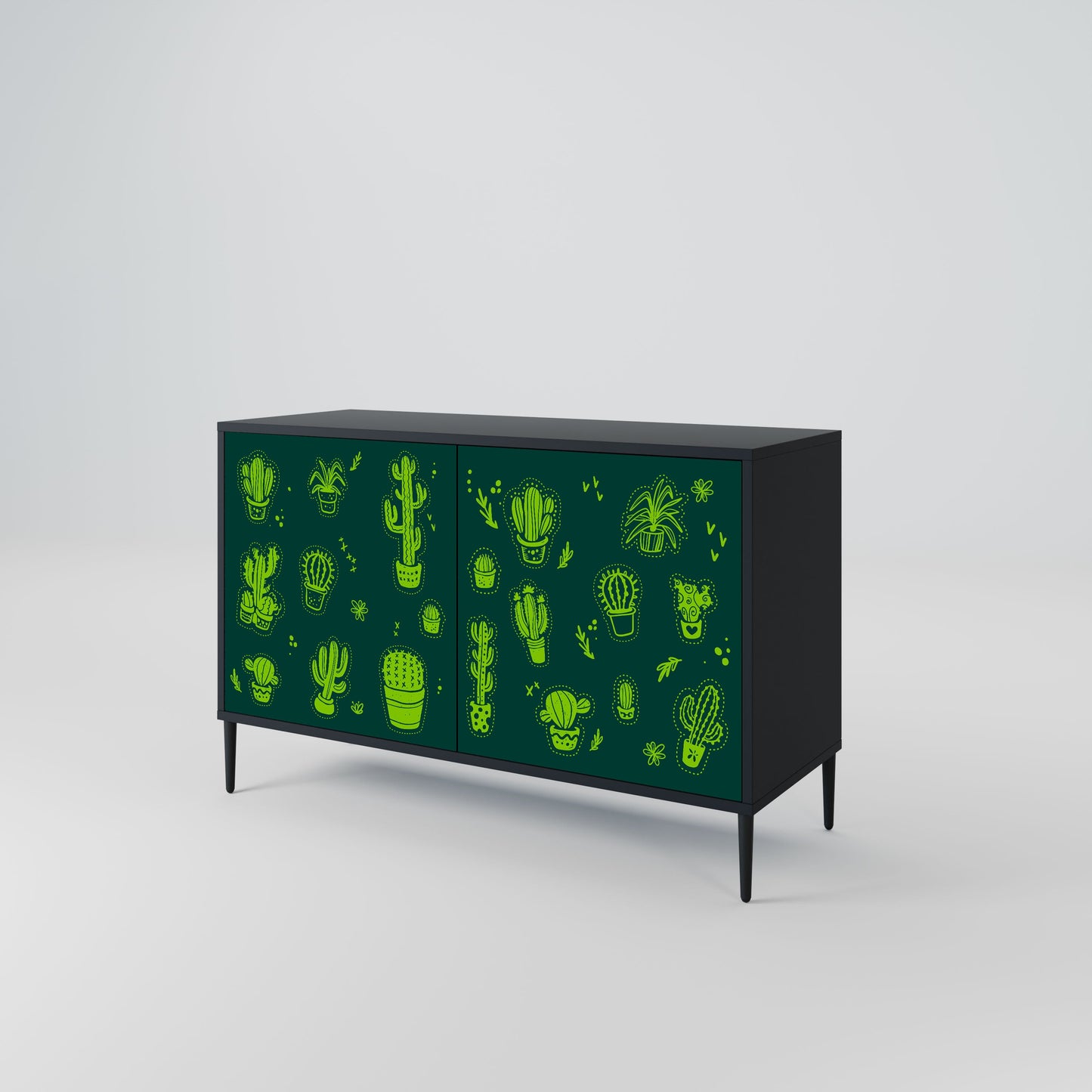 Credenza DESERT GREEN a 2 ante in finitura nera