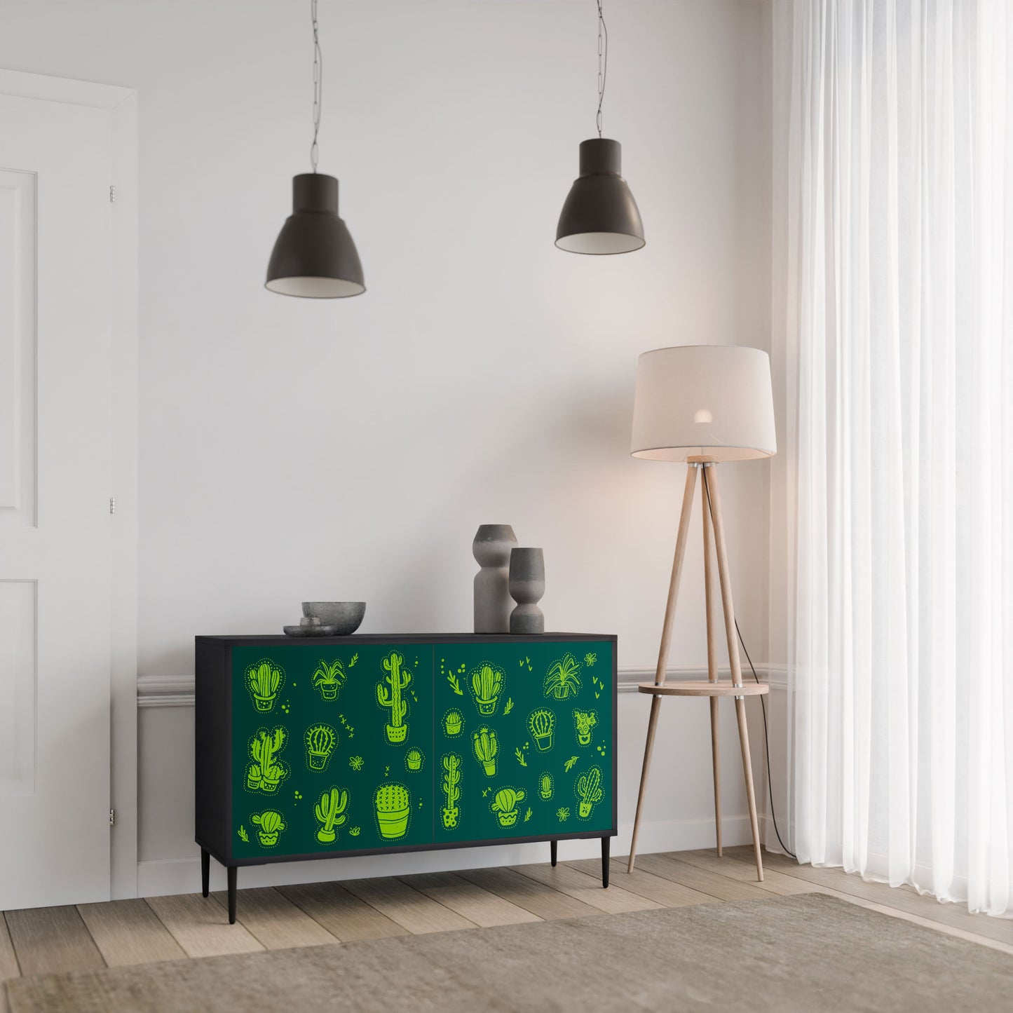 Credenza DESERT GREEN a 2 ante in finitura nera