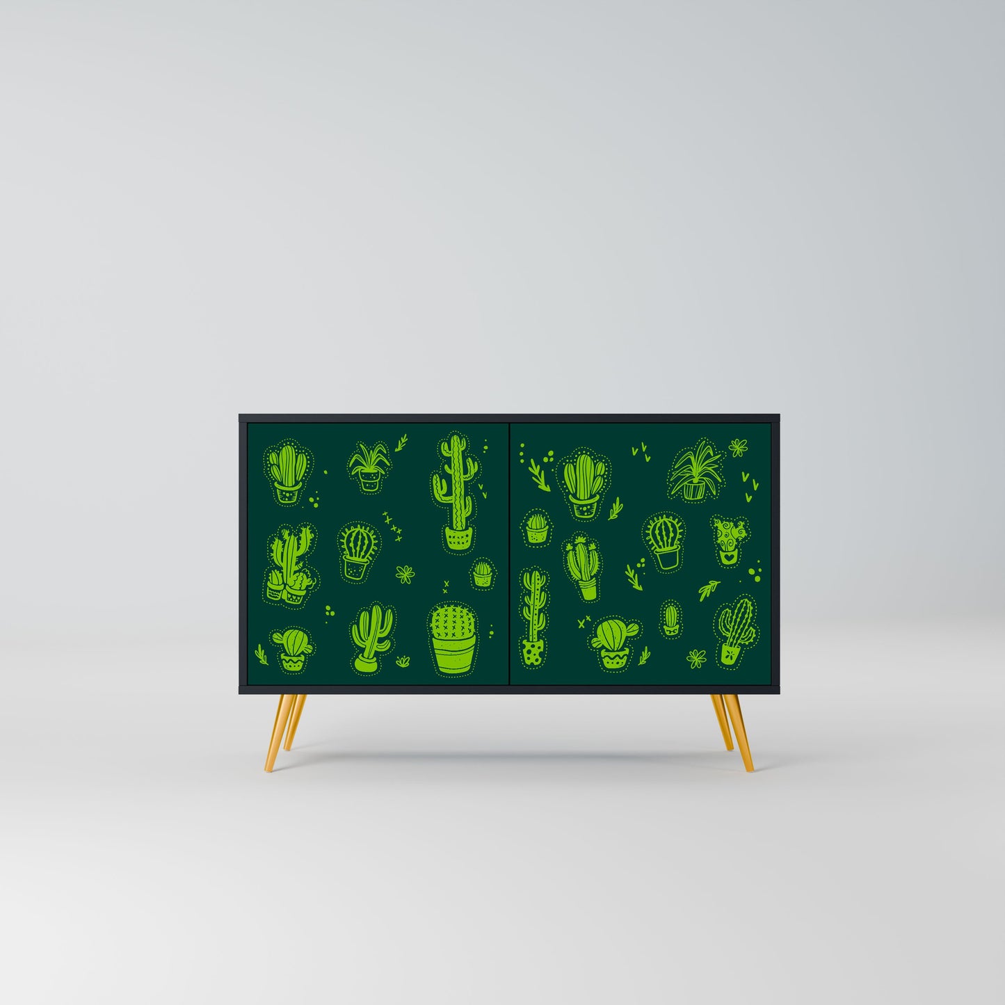 Credenza DESERT GREEN a 2 ante in finitura nera