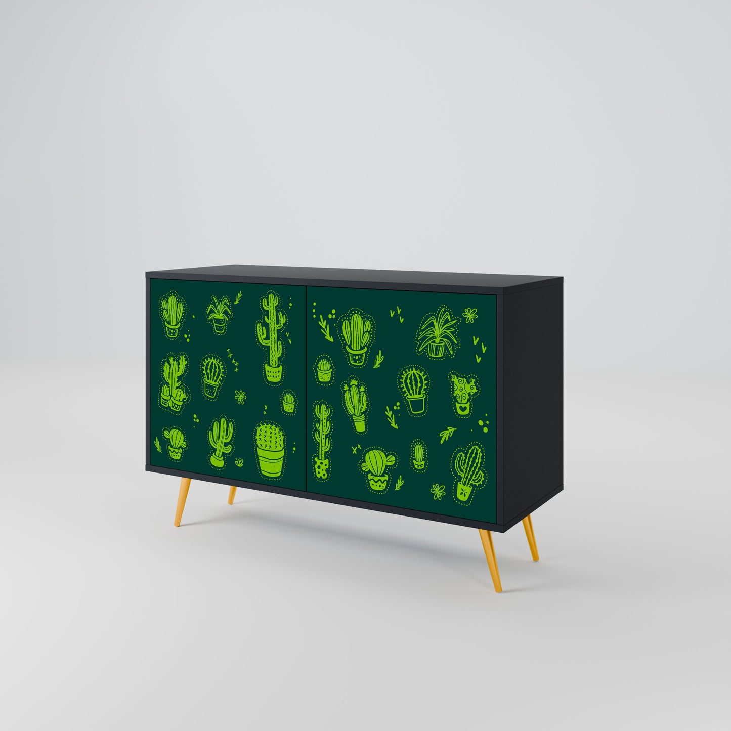 Credenza DESERT GREEN a 2 ante in finitura nera