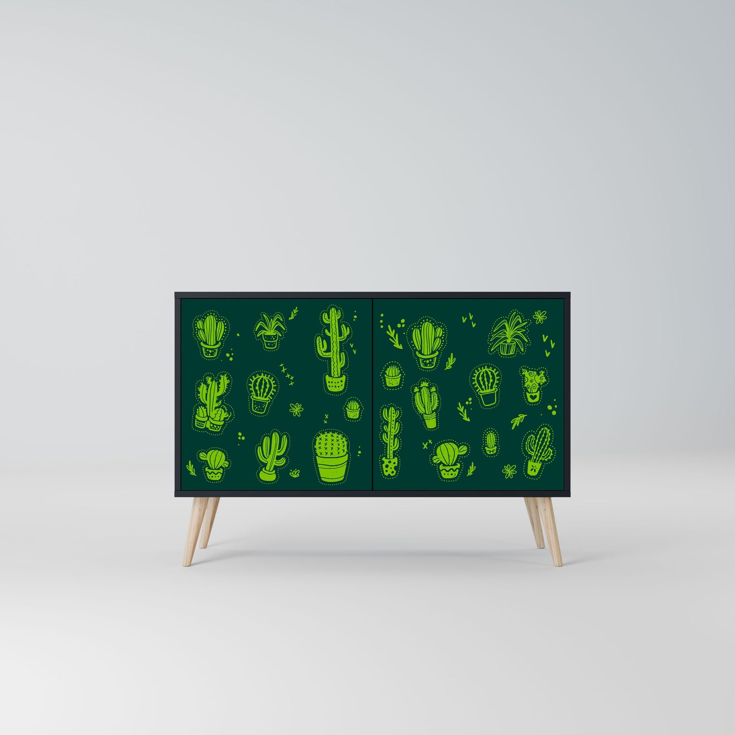 Credenza DESERT GREEN a 2 ante in finitura nera