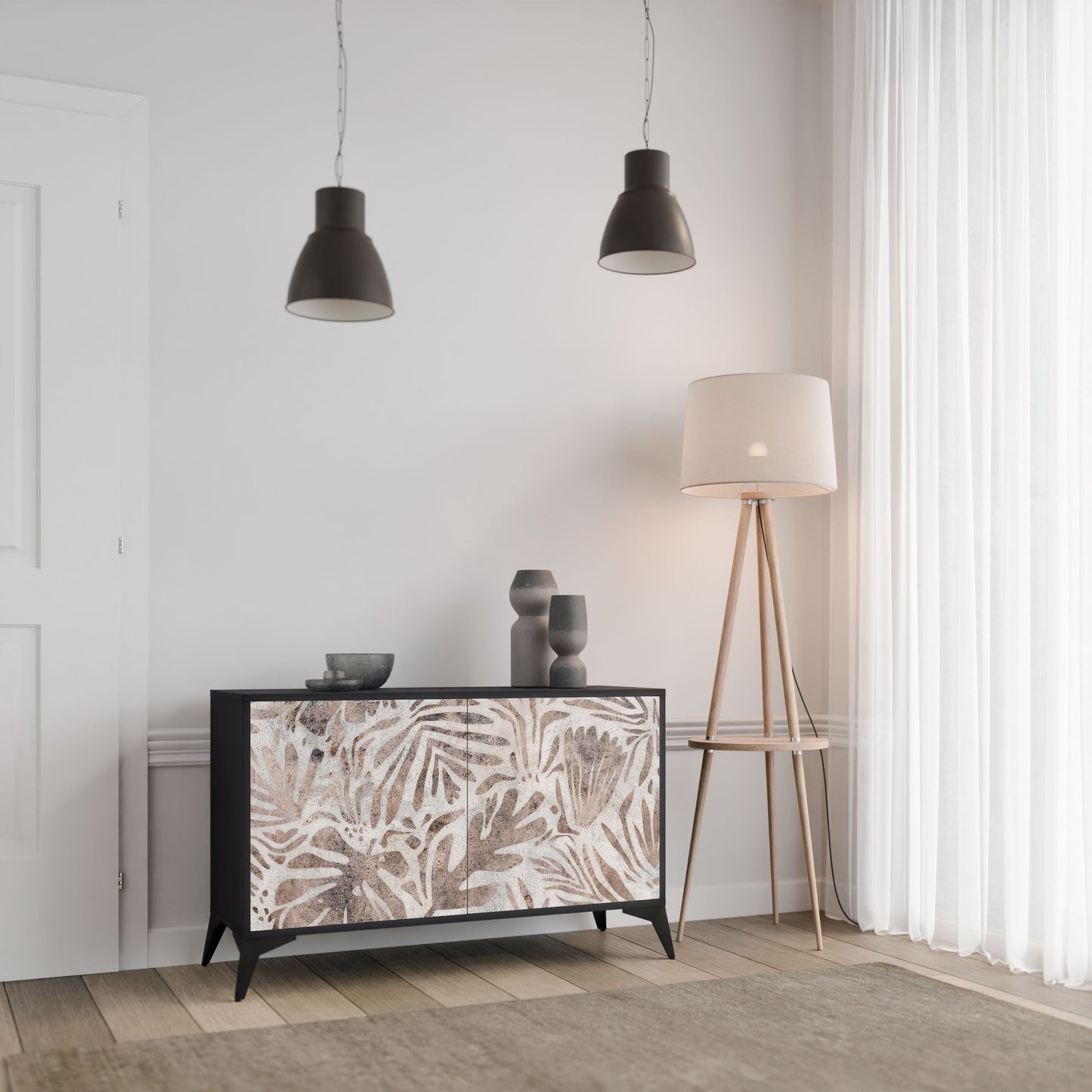 PASSING TIME 2-Door Sideboard in Black Finish