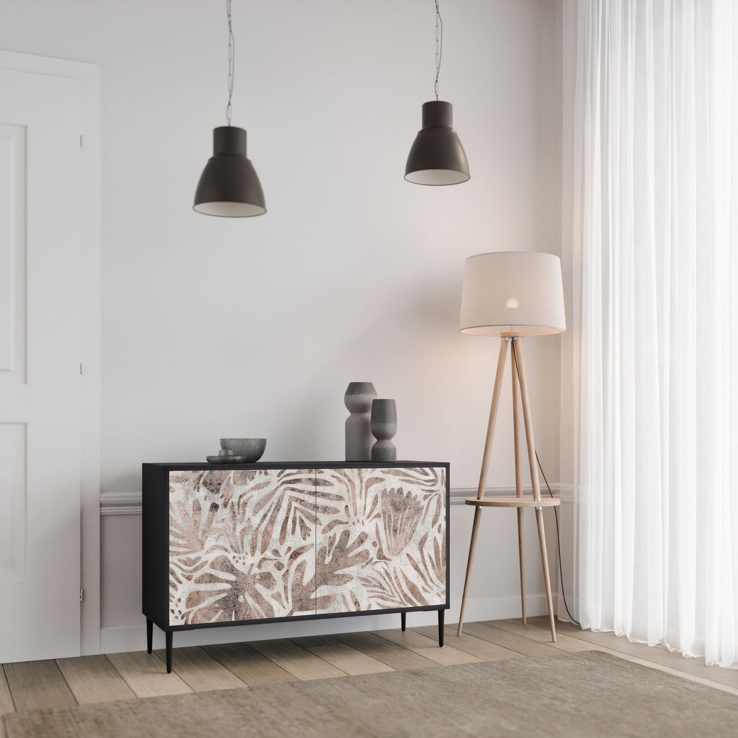 PASSING TIME 2-Door Sideboard in Black Finish