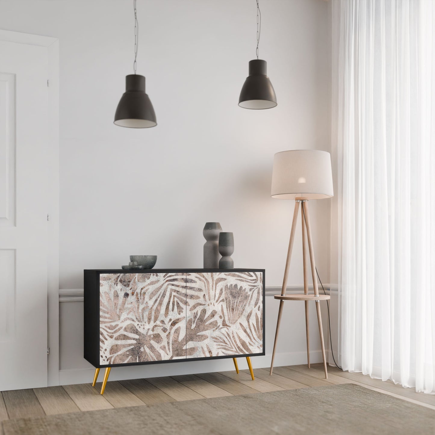 PASSING TIME 2-Door Sideboard in Black Finish