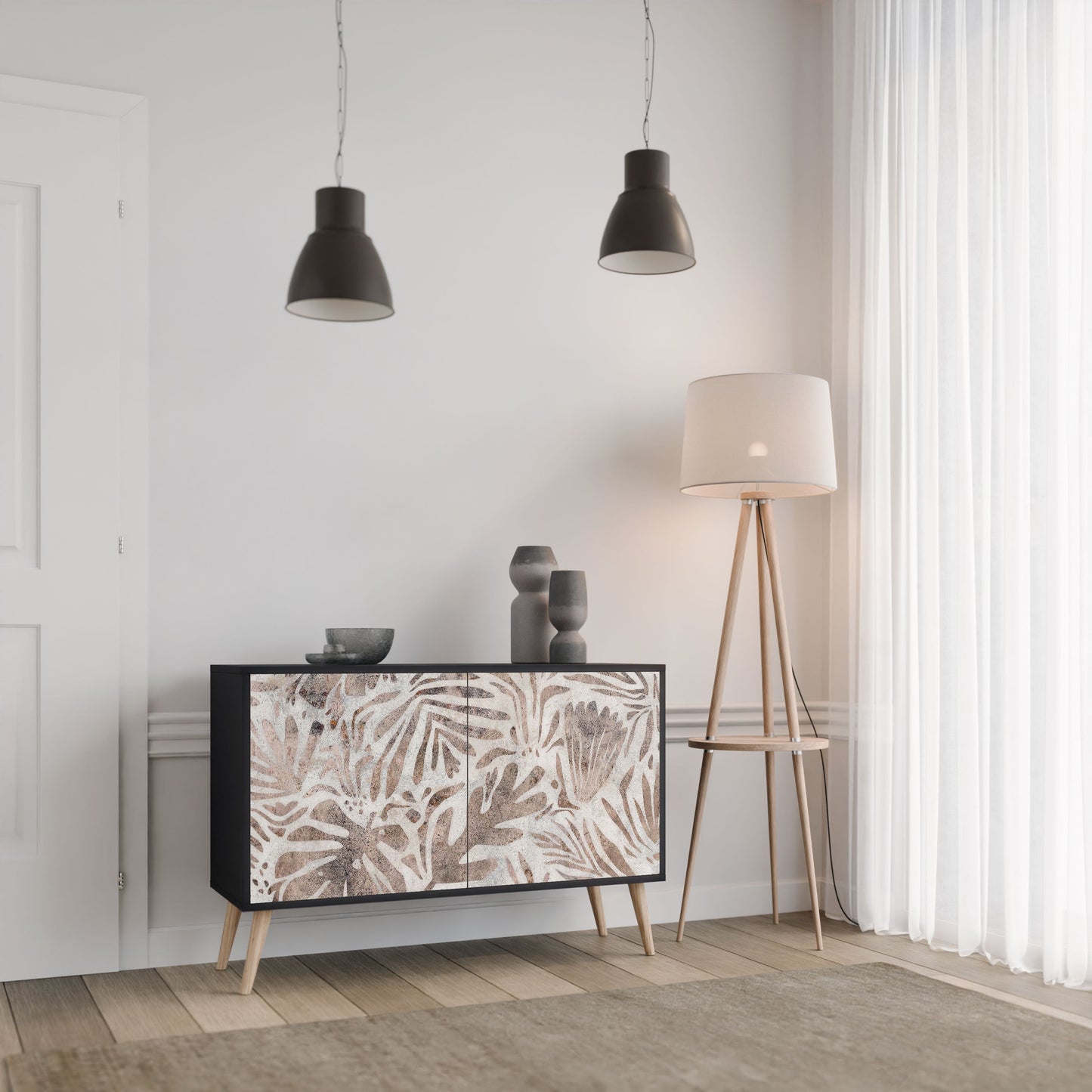 PASSING TIME 2-Door Sideboard in Black Finish