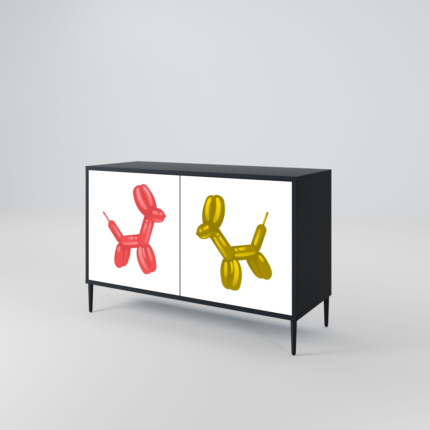 Credenza a 2 ante CHILDHOOD MEMORY in finitura nera