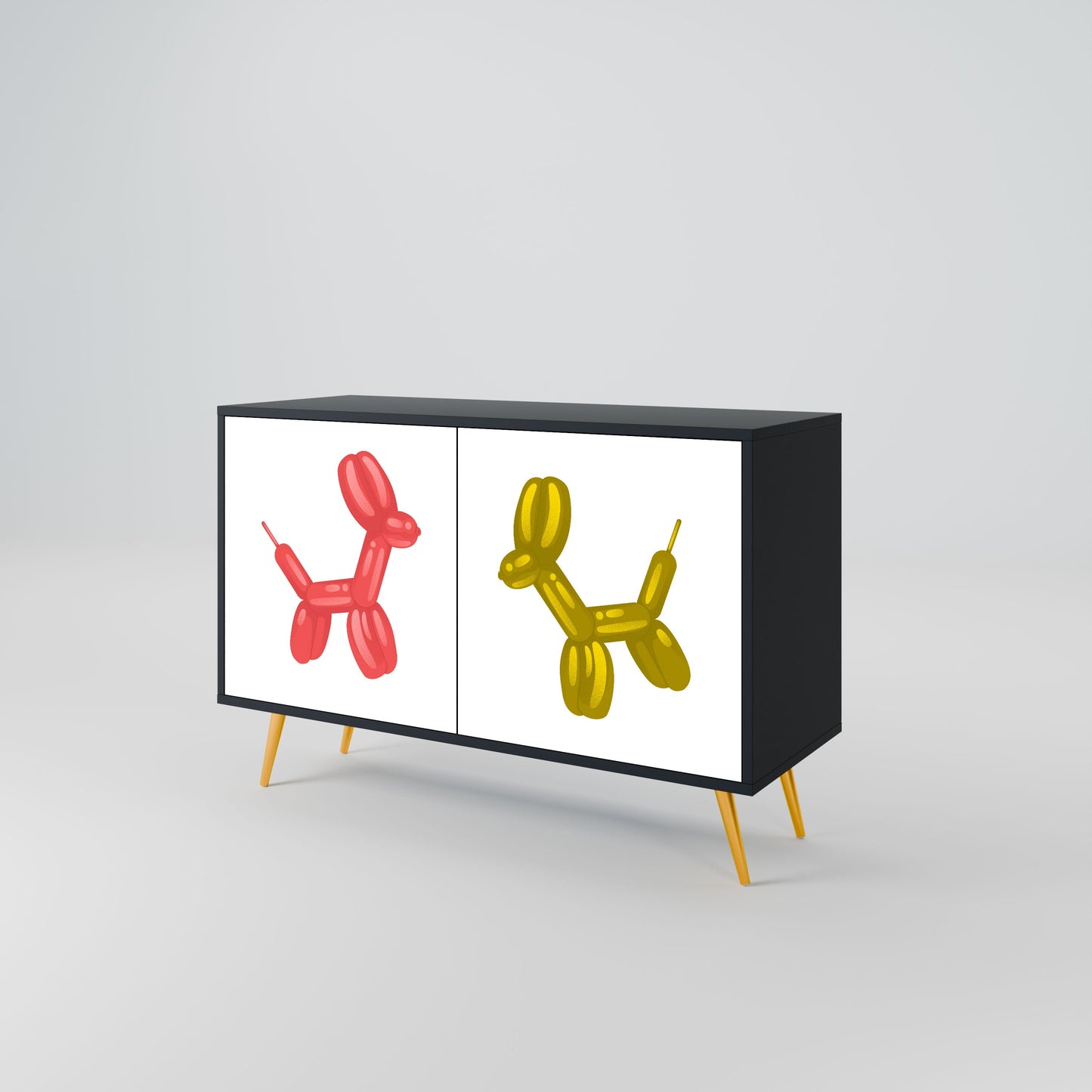 Credenza a 2 ante CHILDHOOD MEMORY in finitura nera