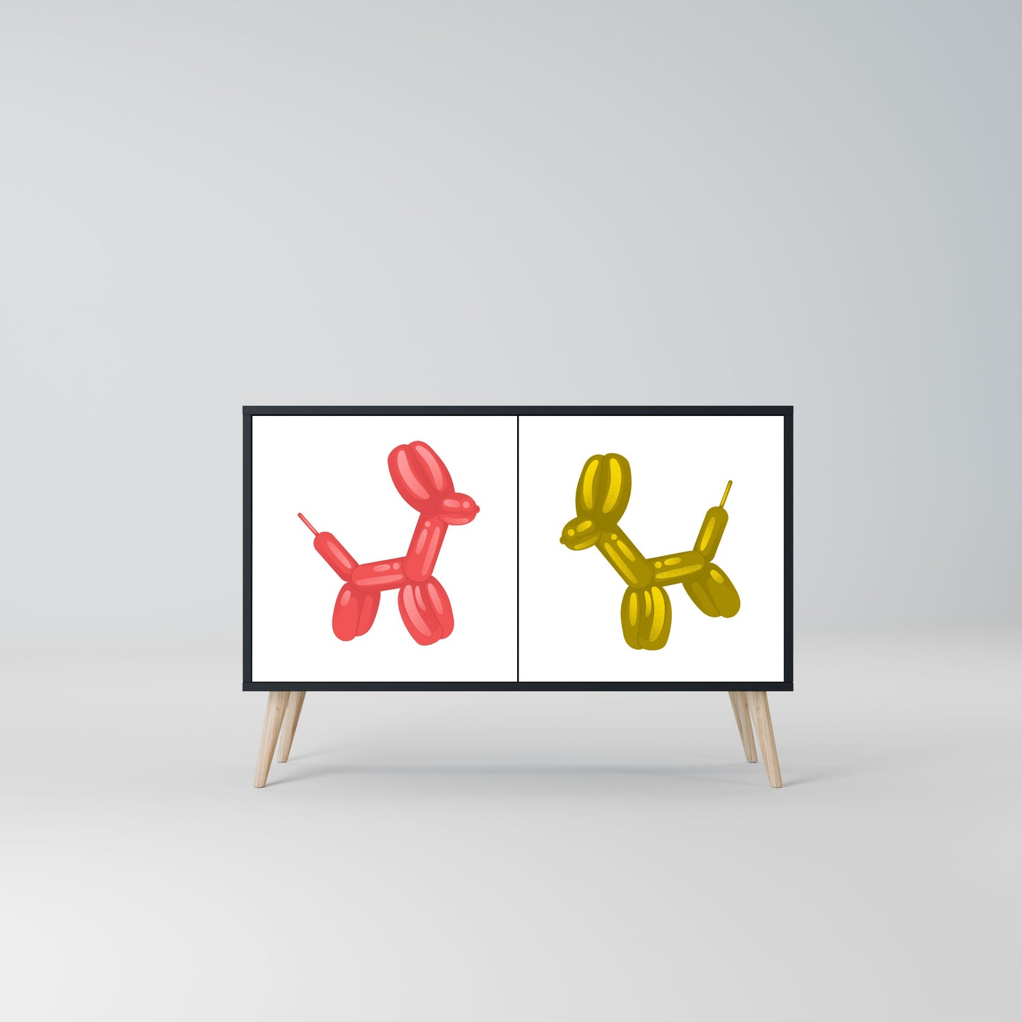 Credenza a 2 ante CHILDHOOD MEMORY in finitura nera