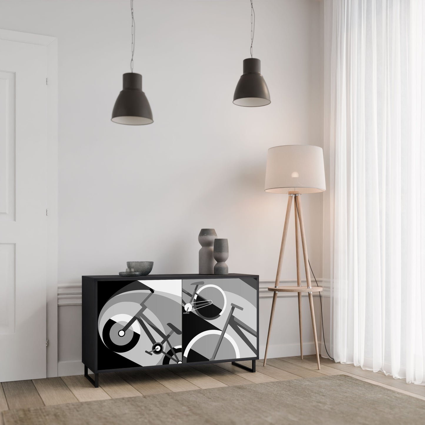 Credenza a 2 ante BIKE ENERGY in finitura nera