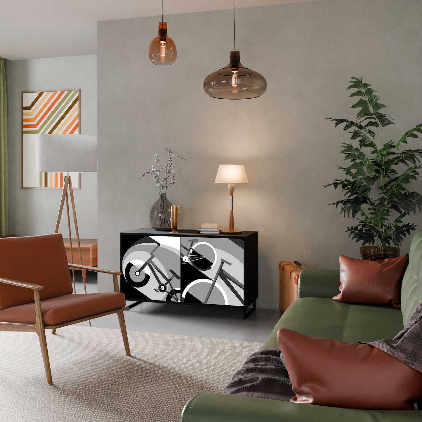 Credenza a 2 ante BIKE ENERGY in finitura nera
