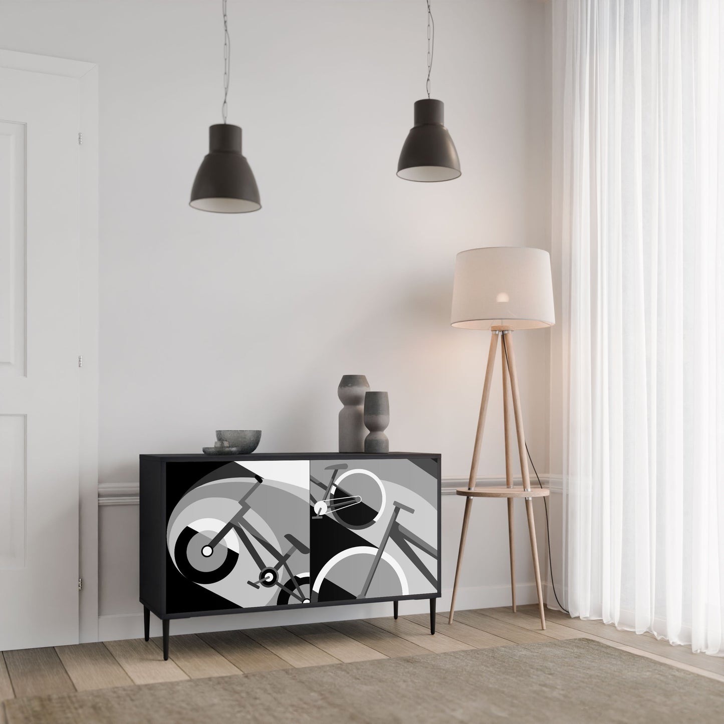 Credenza a 2 ante BIKE ENERGY in finitura nera
