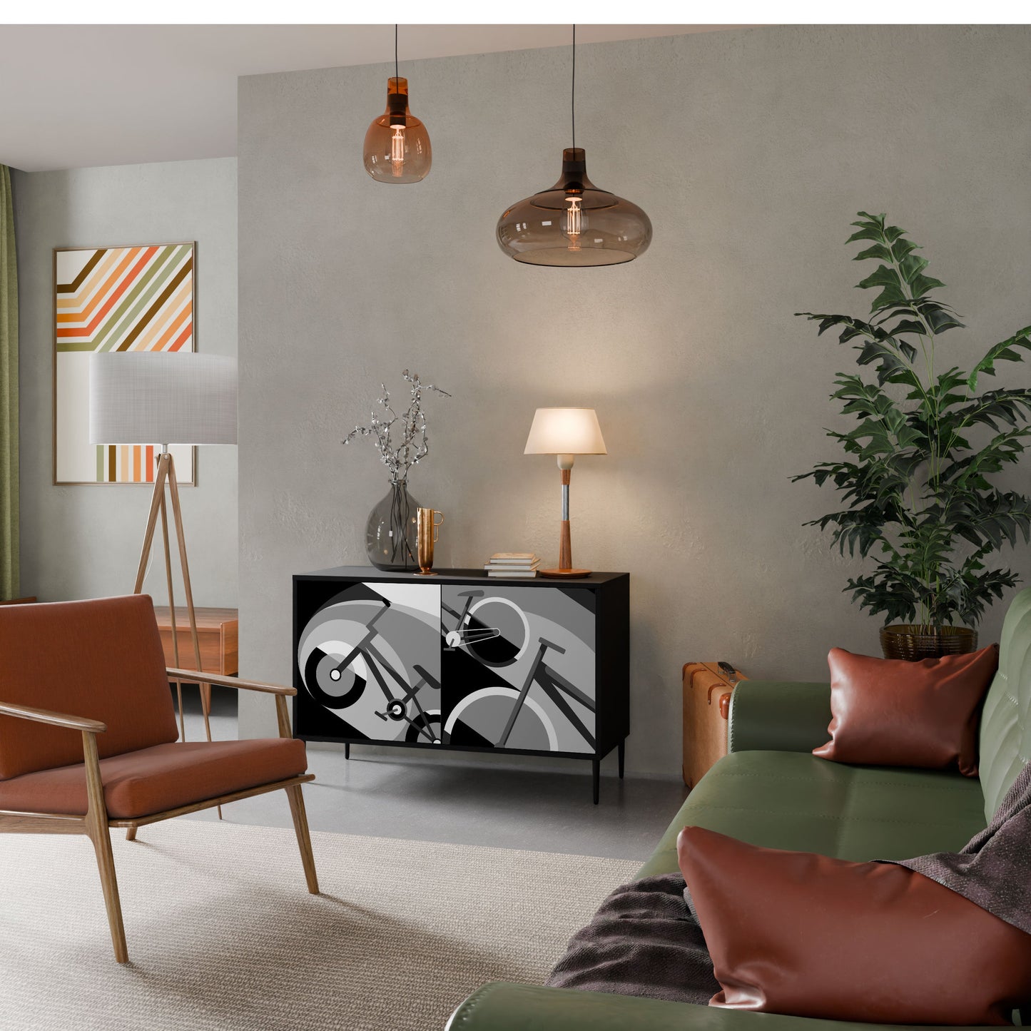 Credenza a 2 ante BIKE ENERGY in finitura nera