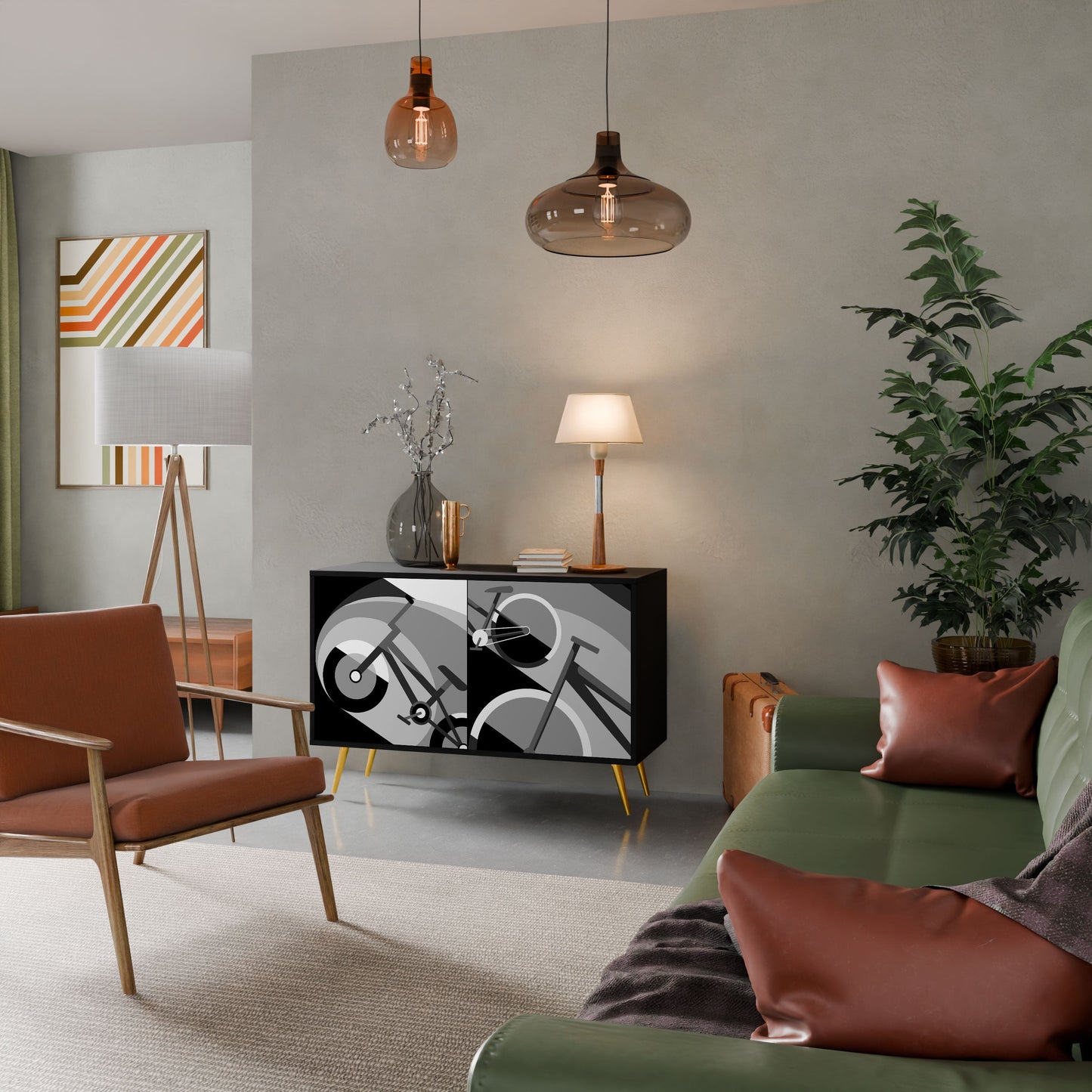Credenza a 2 ante BIKE ENERGY in finitura nera