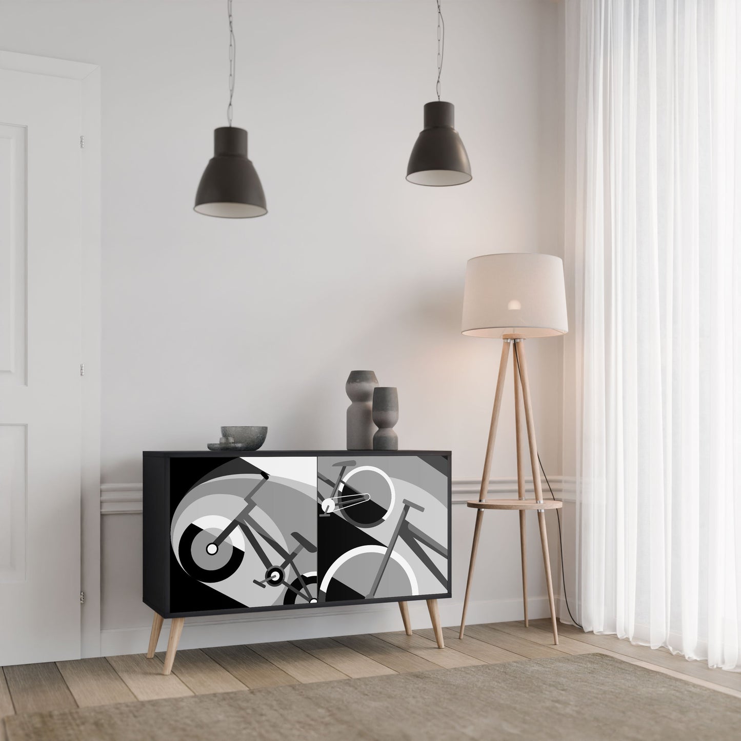 Credenza a 2 ante BIKE ENERGY in finitura nera