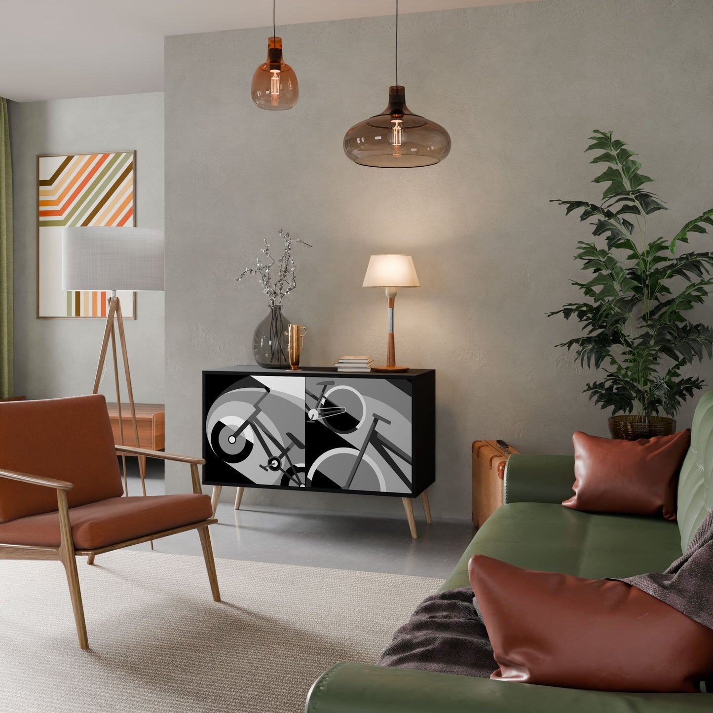 Credenza a 2 ante BIKE ENERGY in finitura nera
