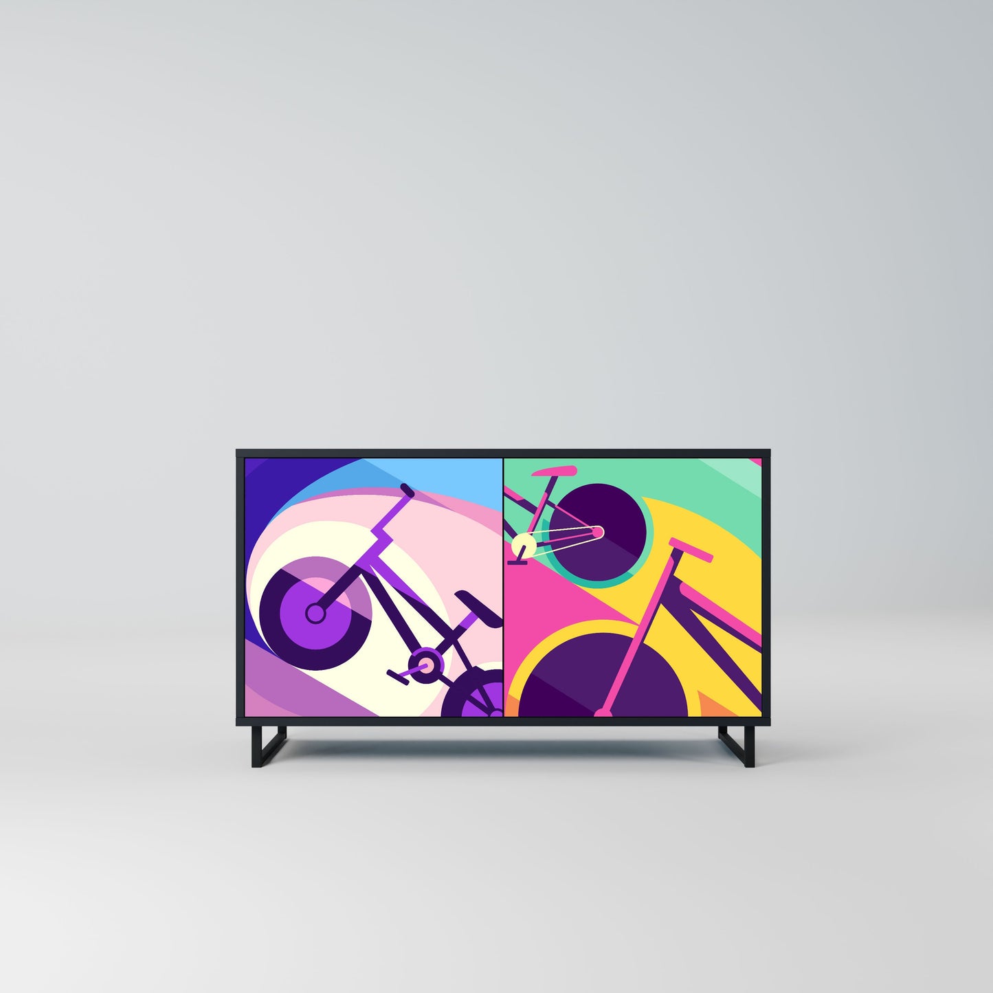 Credenza a 2 ante BIKE DREAMS in finitura nera