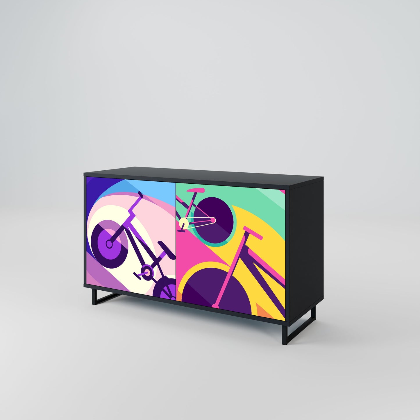 Credenza a 2 ante BIKE DREAMS in finitura nera