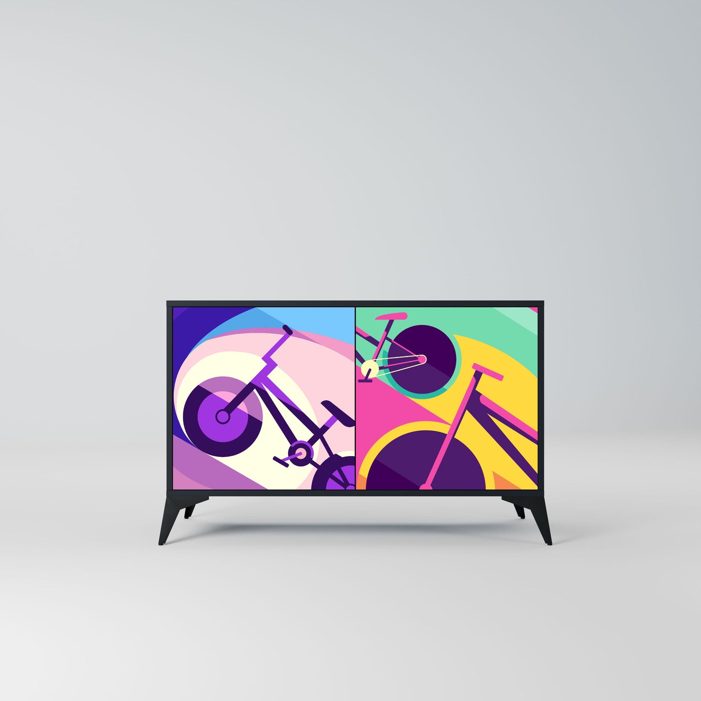 Credenza a 2 ante BIKE DREAMS in finitura nera