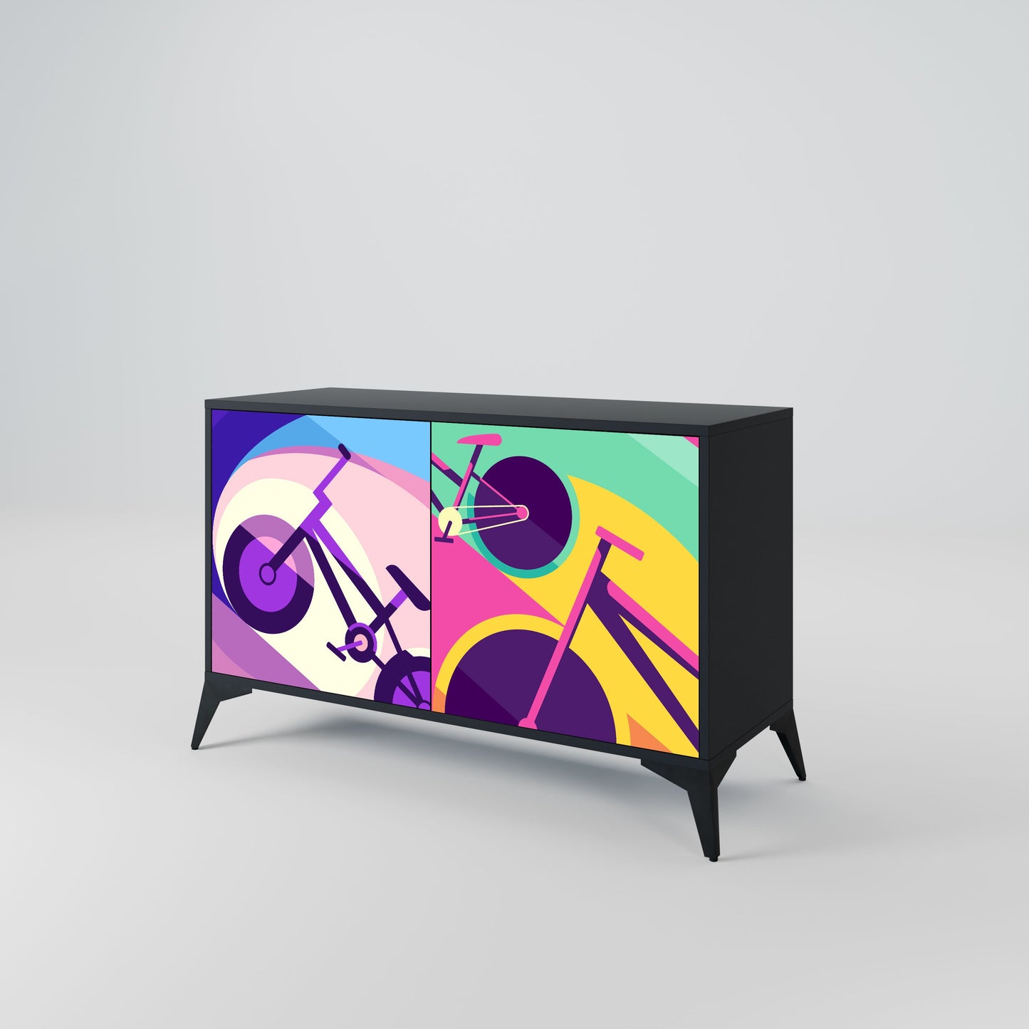 Credenza a 2 ante BIKE DREAMS in finitura nera