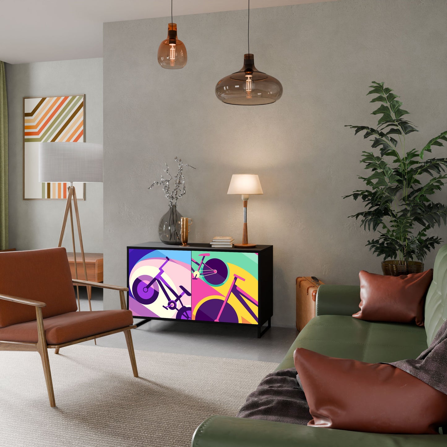 Credenza a 2 ante BIKE DREAMS in finitura nera