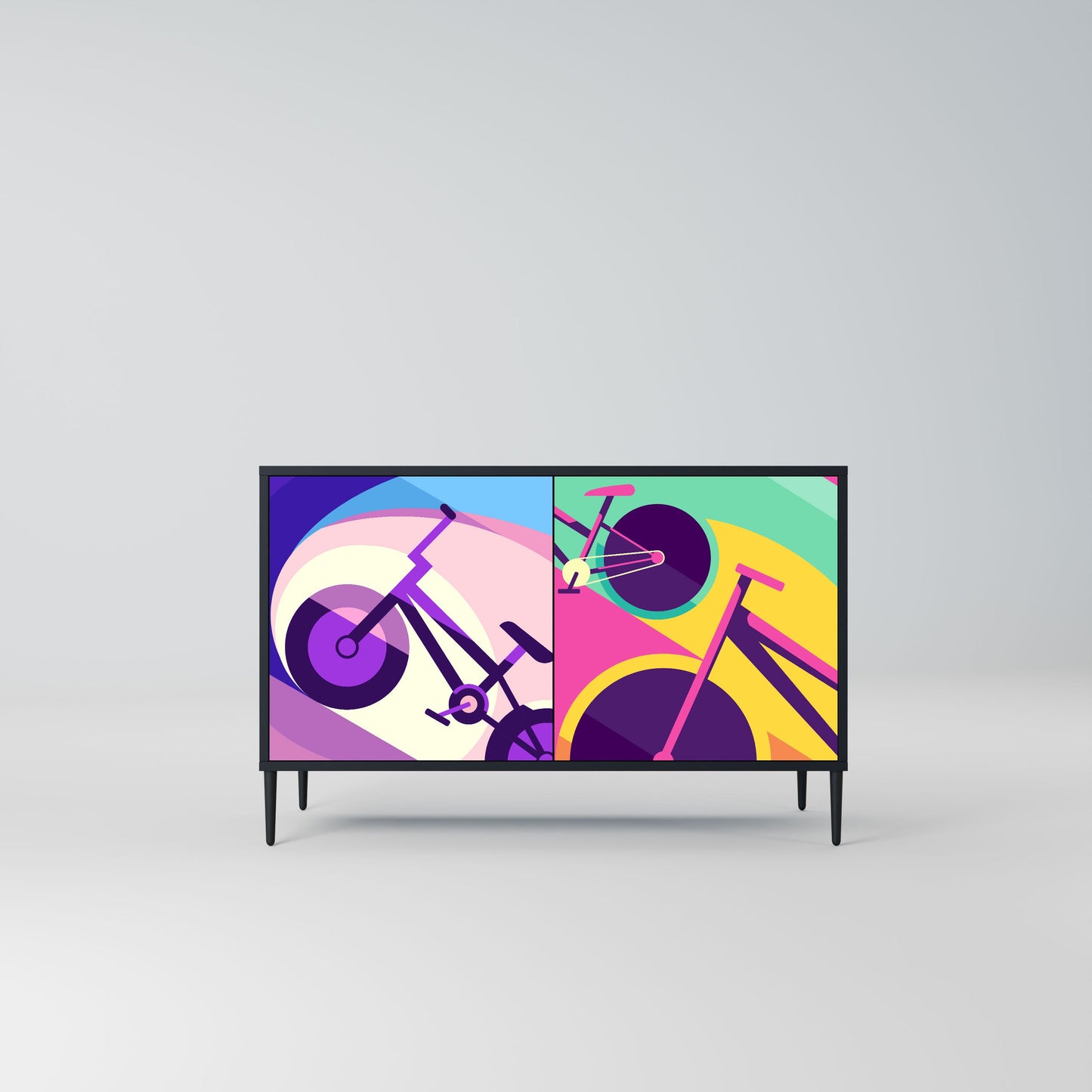 Credenza a 2 ante BIKE DREAMS in finitura nera