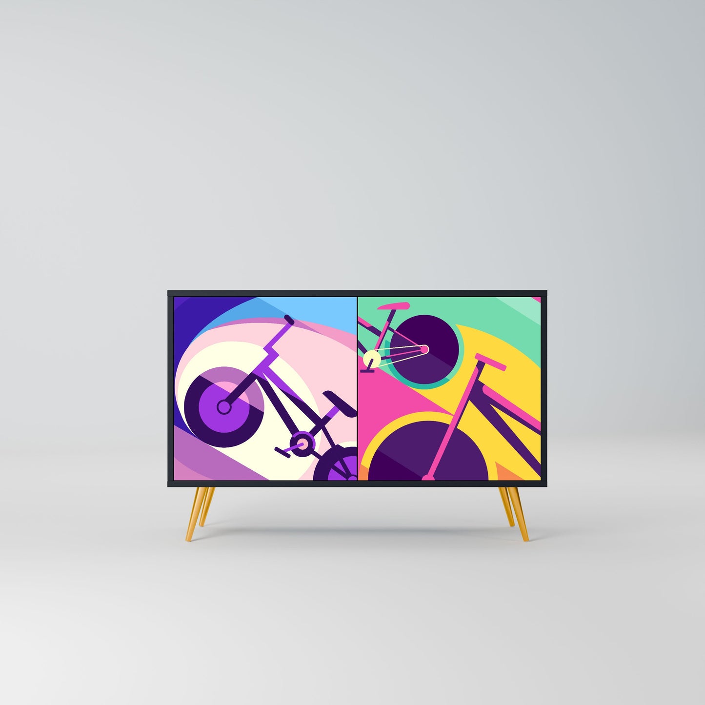 Credenza a 2 ante BIKE DREAMS in finitura nera