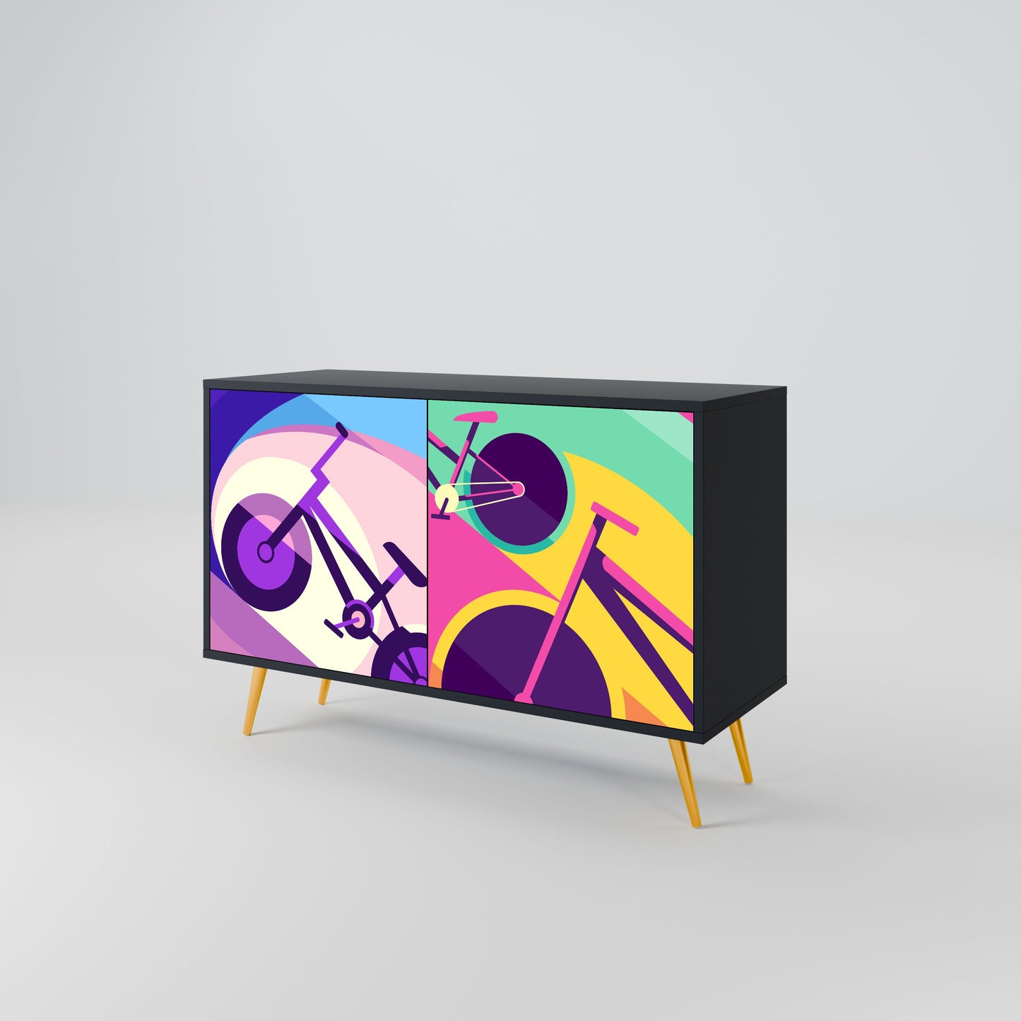 Credenza a 2 ante BIKE DREAMS in finitura nera