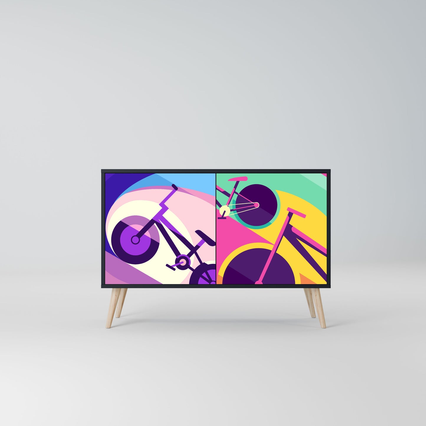 Credenza a 2 ante BIKE DREAMS in finitura nera