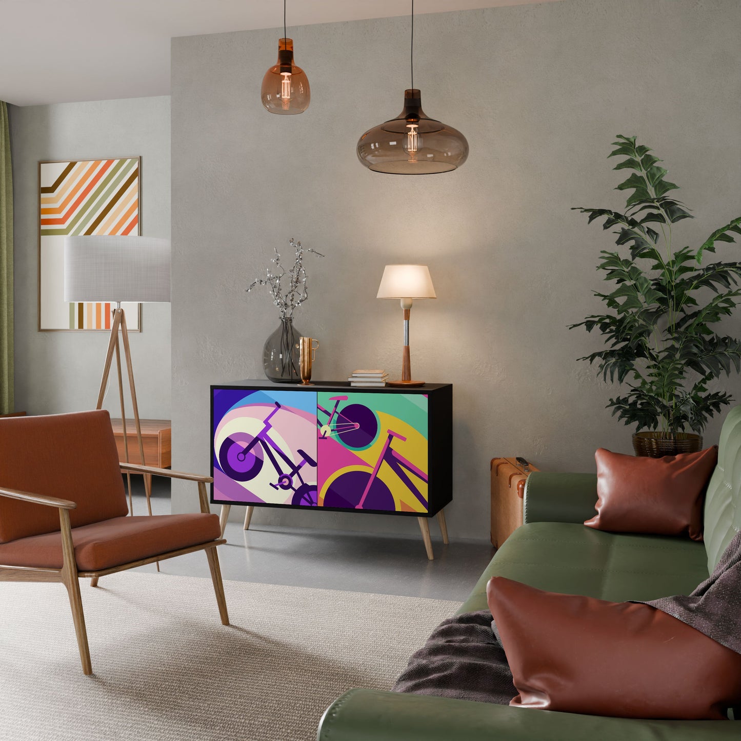 Credenza a 2 ante BIKE DREAMS in finitura nera