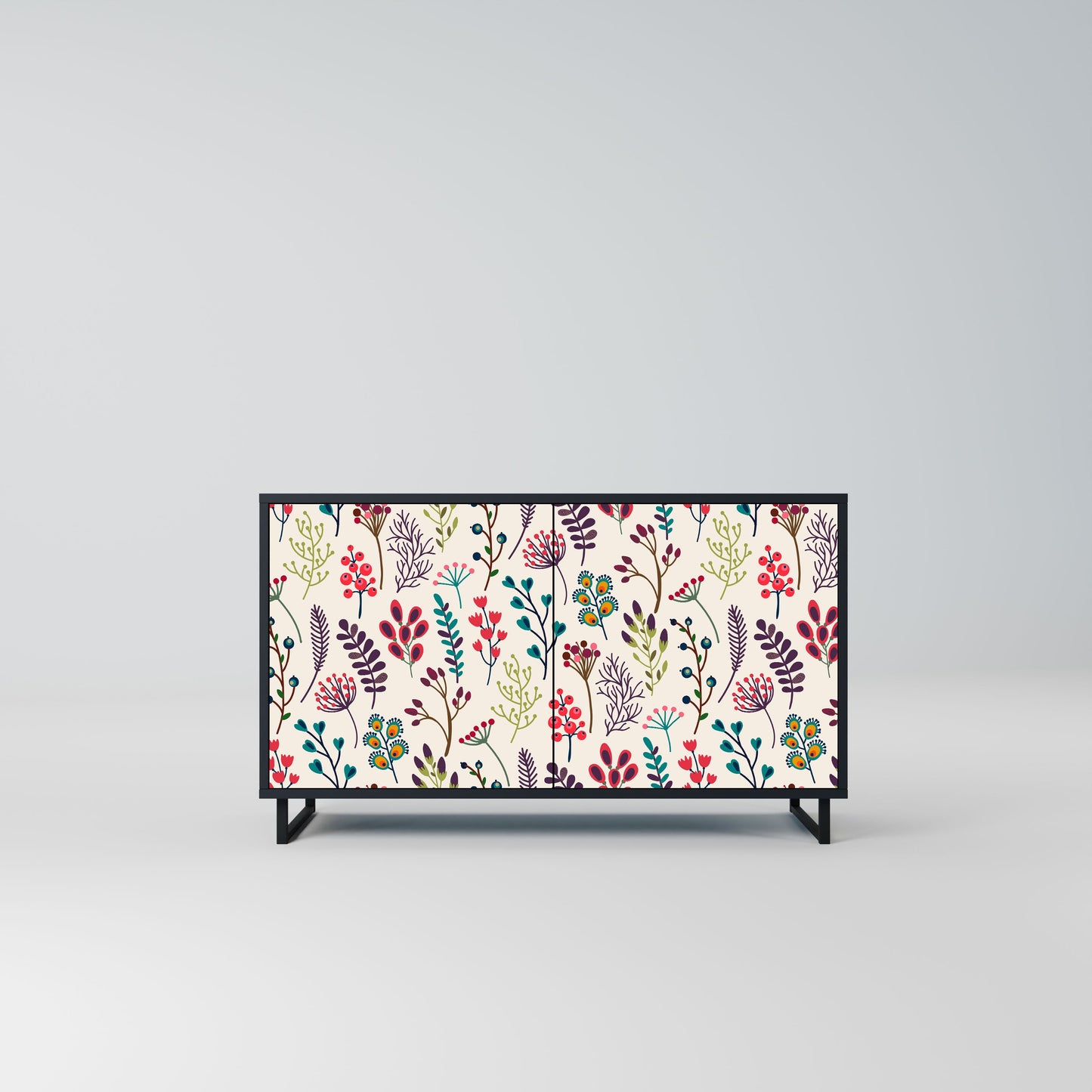 Credenza AUTUMN SUNDRIES a 2 ante in finitura nera