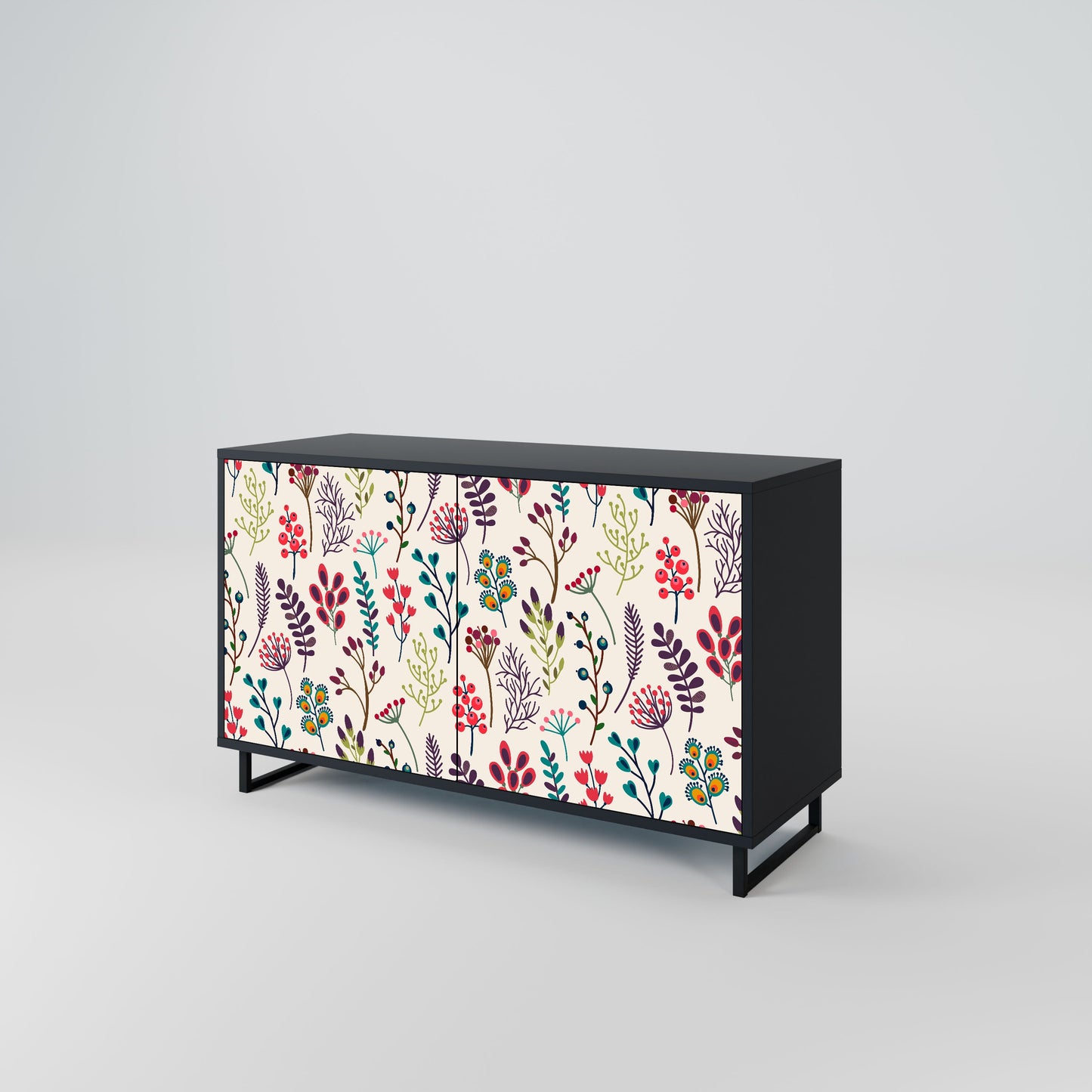 Credenza AUTUMN SUNDRIES a 2 ante in finitura nera