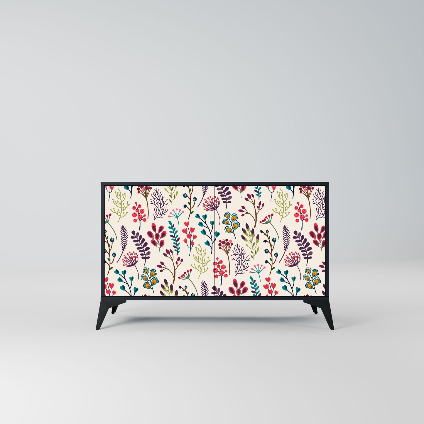 Credenza AUTUMN SUNDRIES a 2 ante in finitura nera