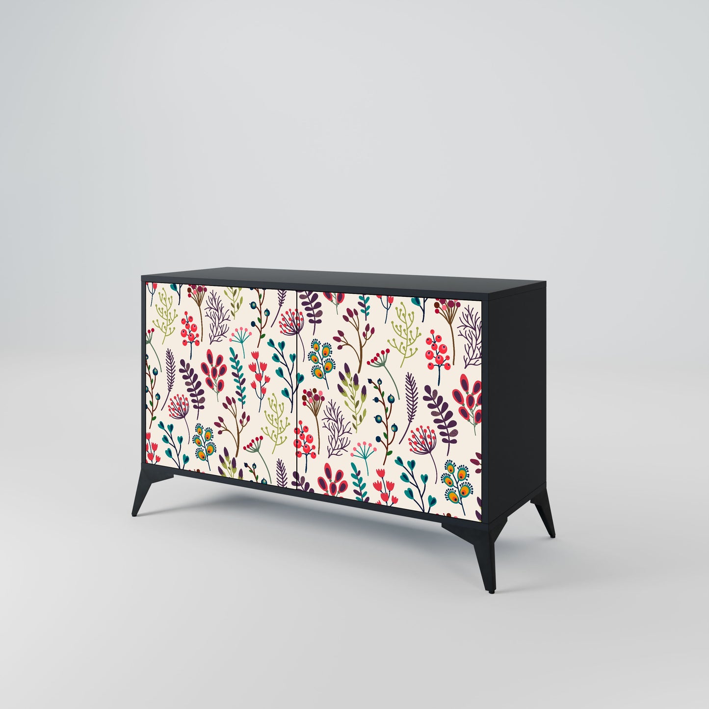 Credenza AUTUMN SUNDRIES a 2 ante in finitura nera