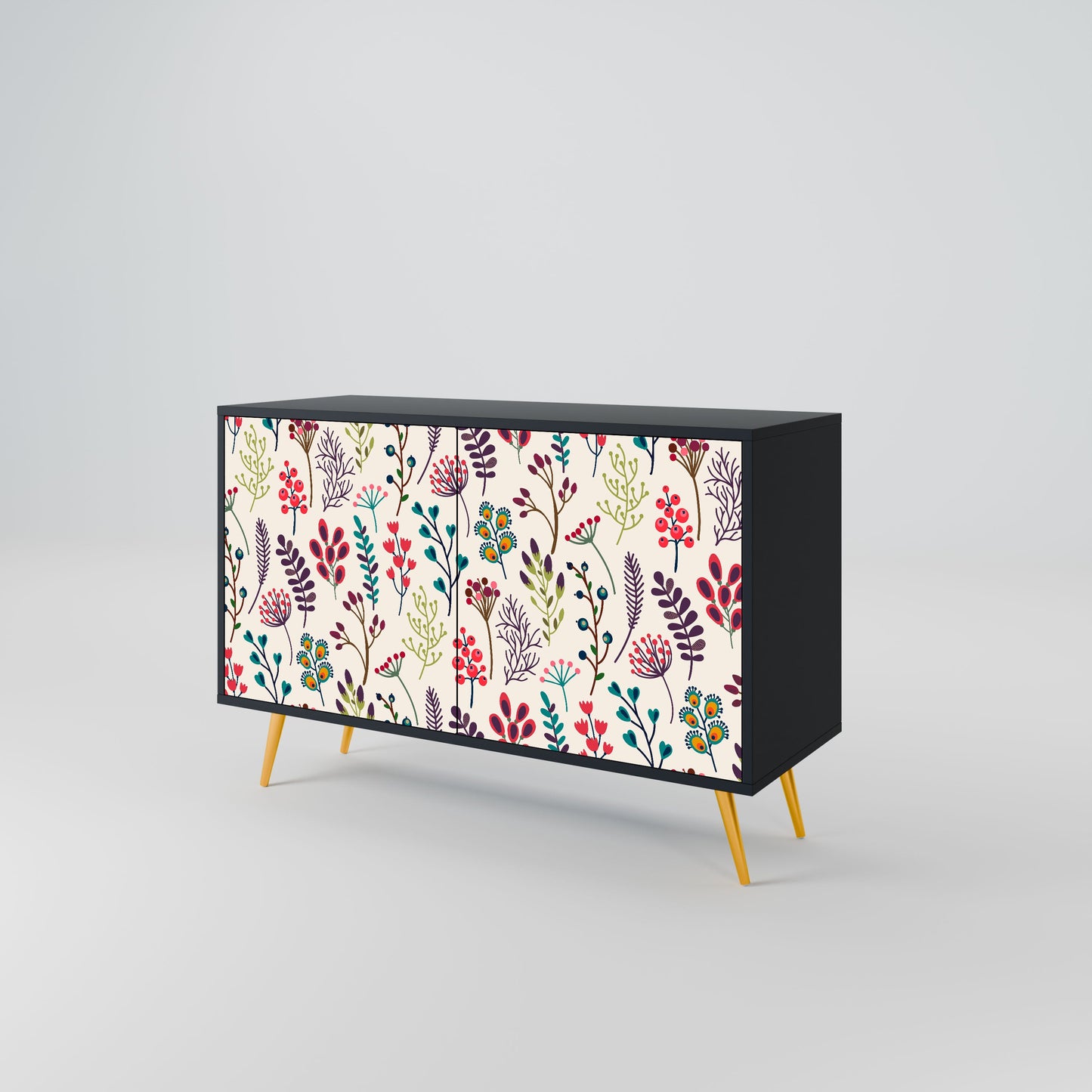 Credenza AUTUMN SUNDRIES a 2 ante in finitura nera
