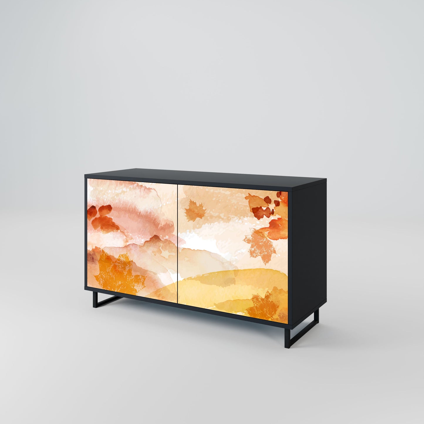 Credenza a 2 ante TRACES OF AUTUMN in finitura nera