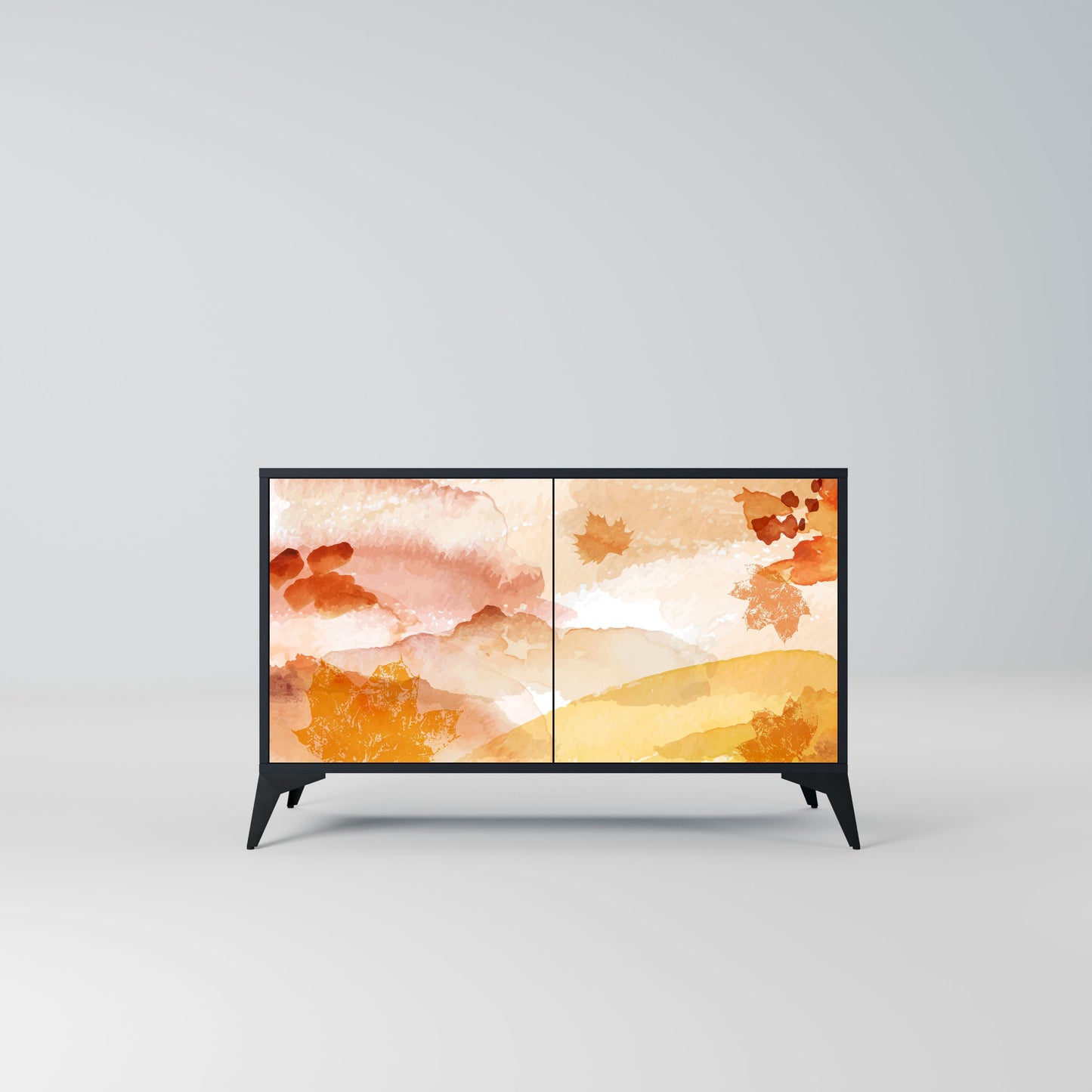 Credenza a 2 ante TRACES OF AUTUMN in finitura nera