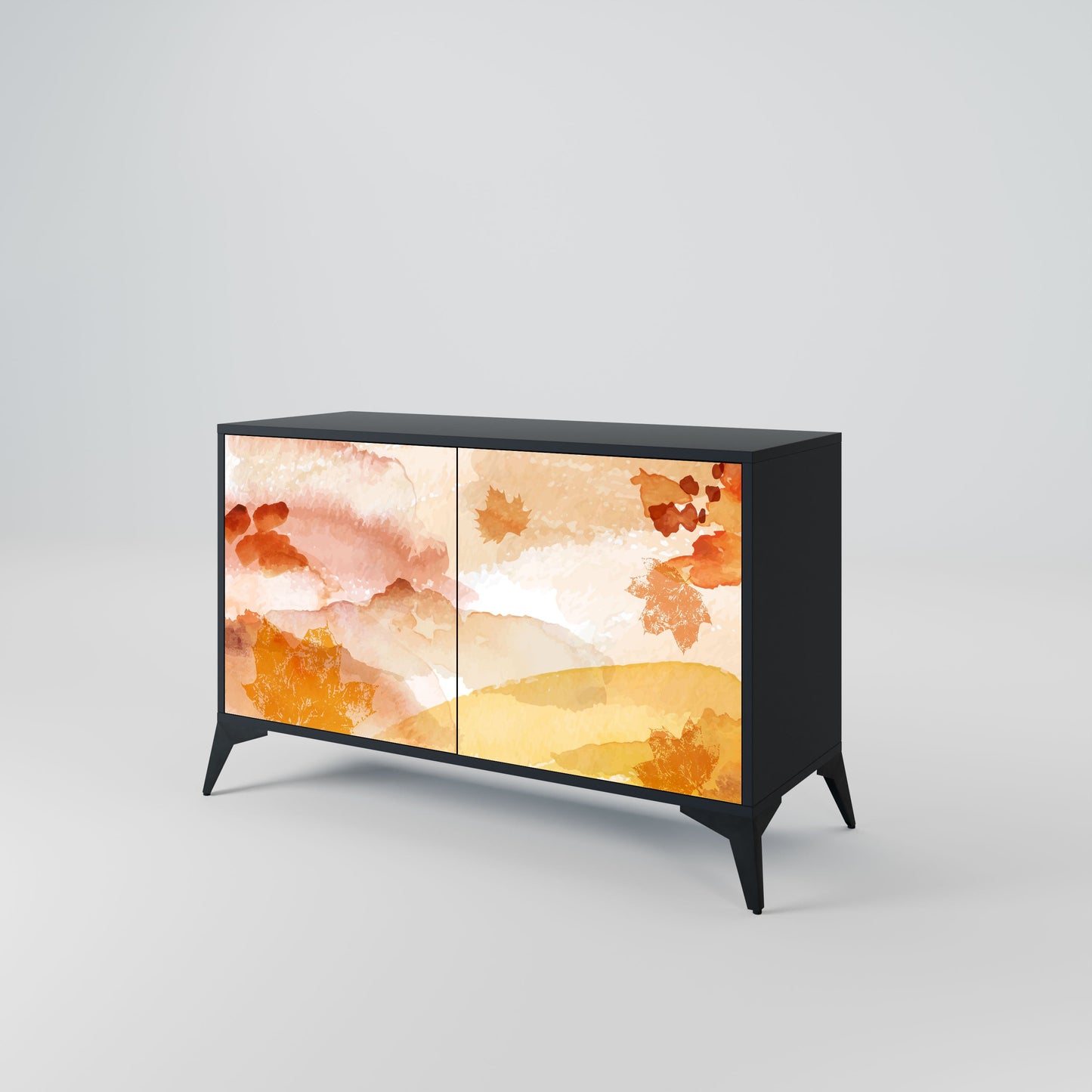 Credenza a 2 ante TRACES OF AUTUMN in finitura nera