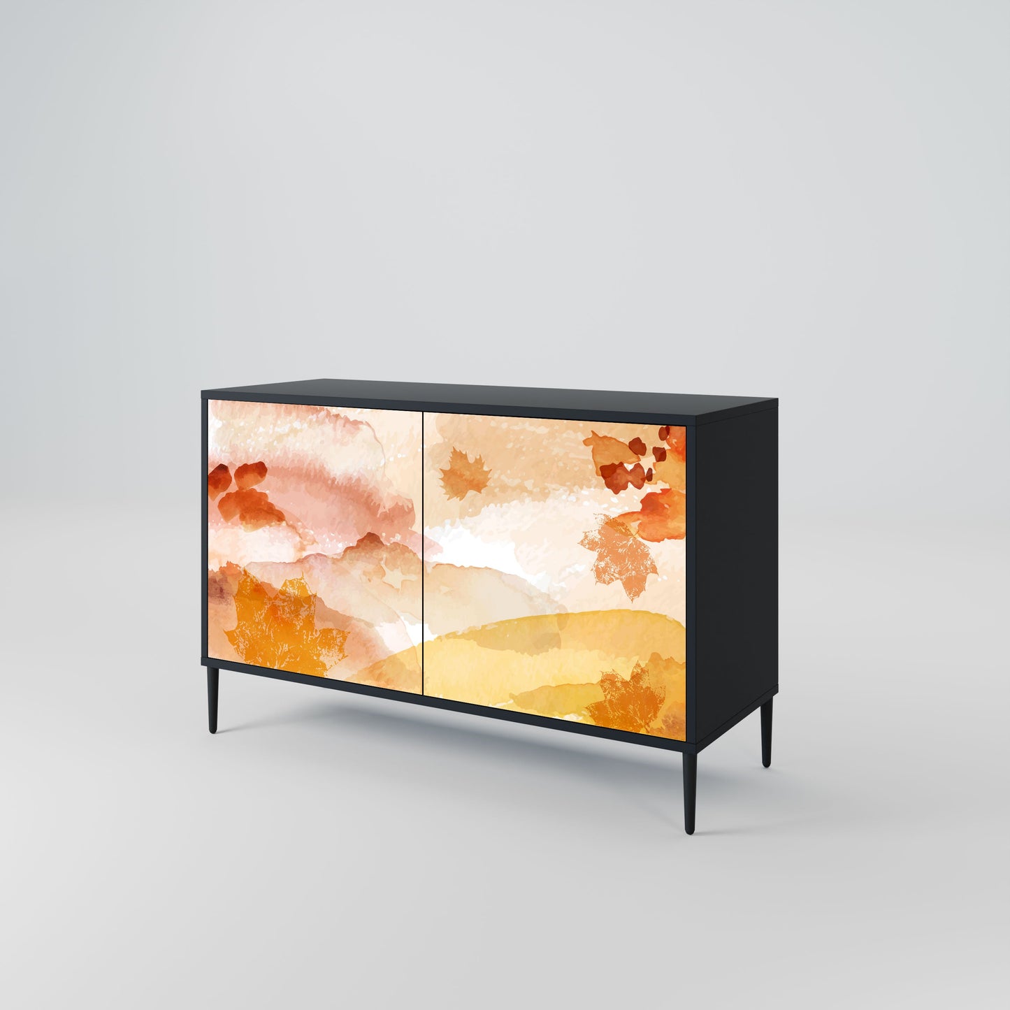 Credenza a 2 ante TRACES OF AUTUMN in finitura nera
