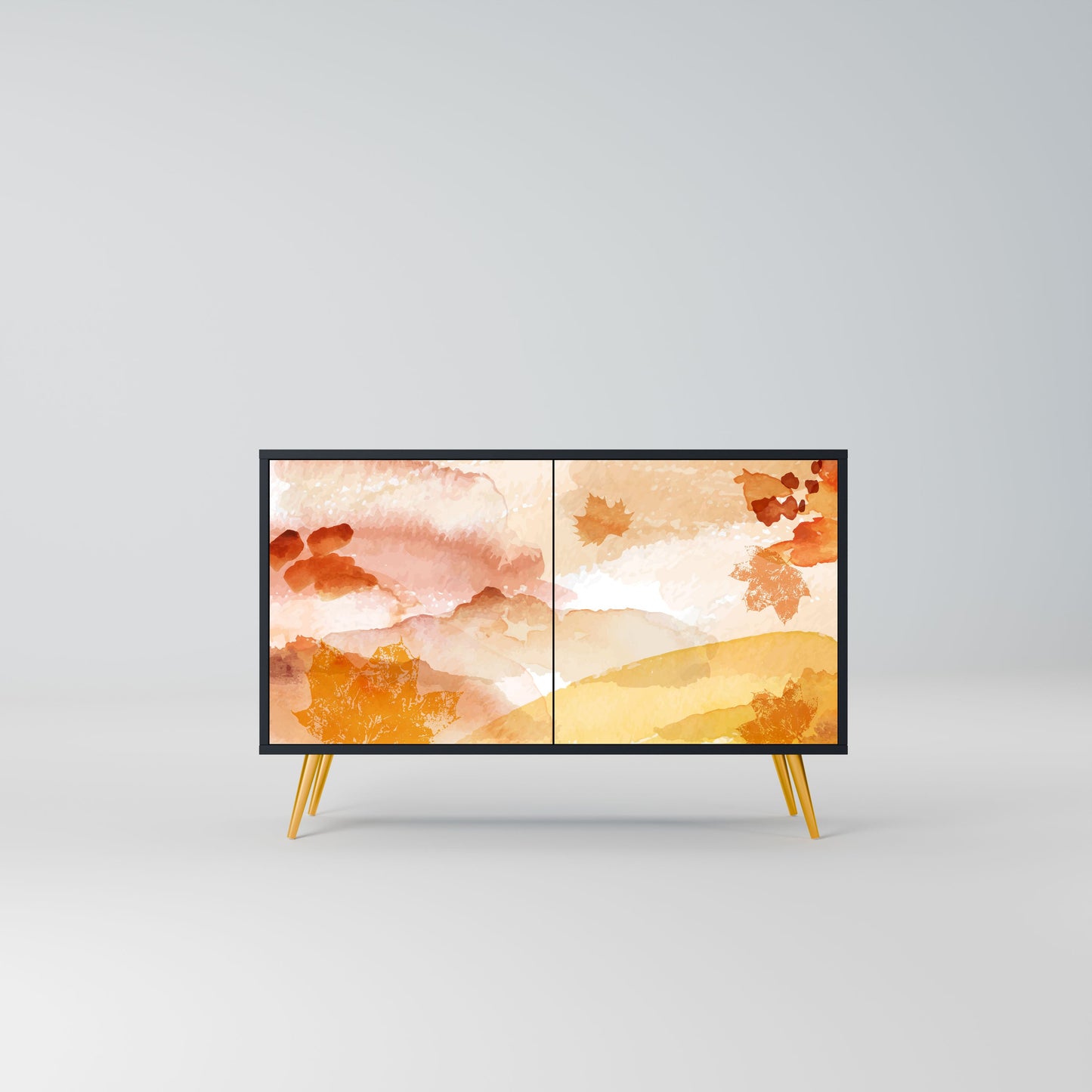 Credenza a 2 ante TRACES OF AUTUMN in finitura nera