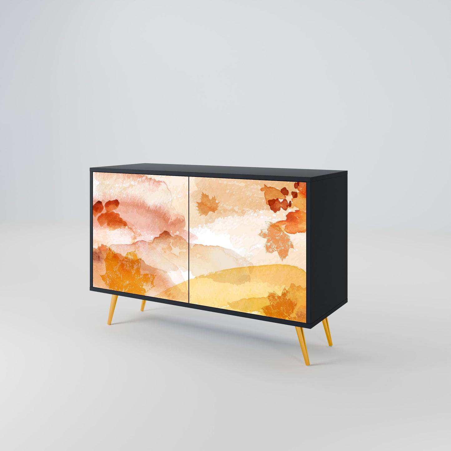 Credenza a 2 ante TRACES OF AUTUMN in finitura nera