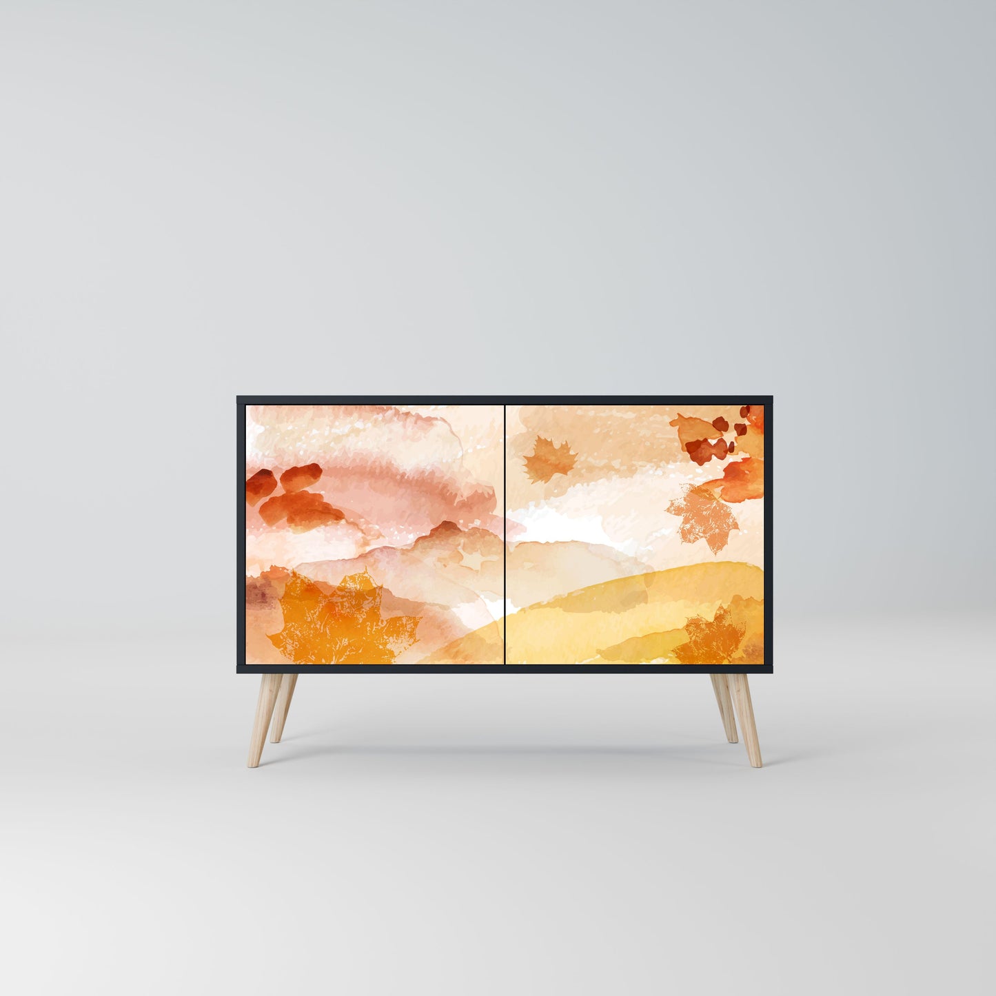 Credenza a 2 ante TRACES OF AUTUMN in finitura nera