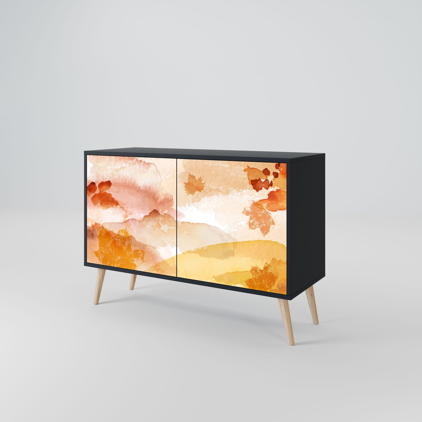 Credenza a 2 ante TRACES OF AUTUMN in finitura nera